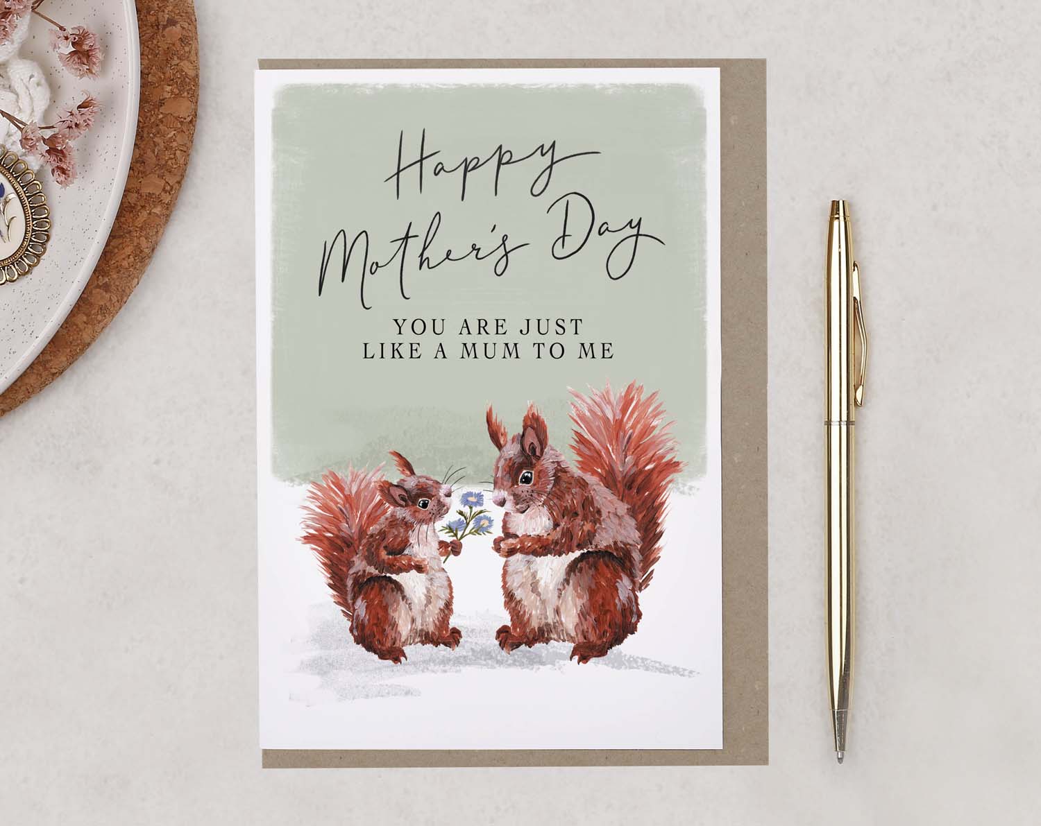 Squirrel 'Like A Mum' Happy Mother's Day Card. Greeting & Note Cards designed by Making Meadows