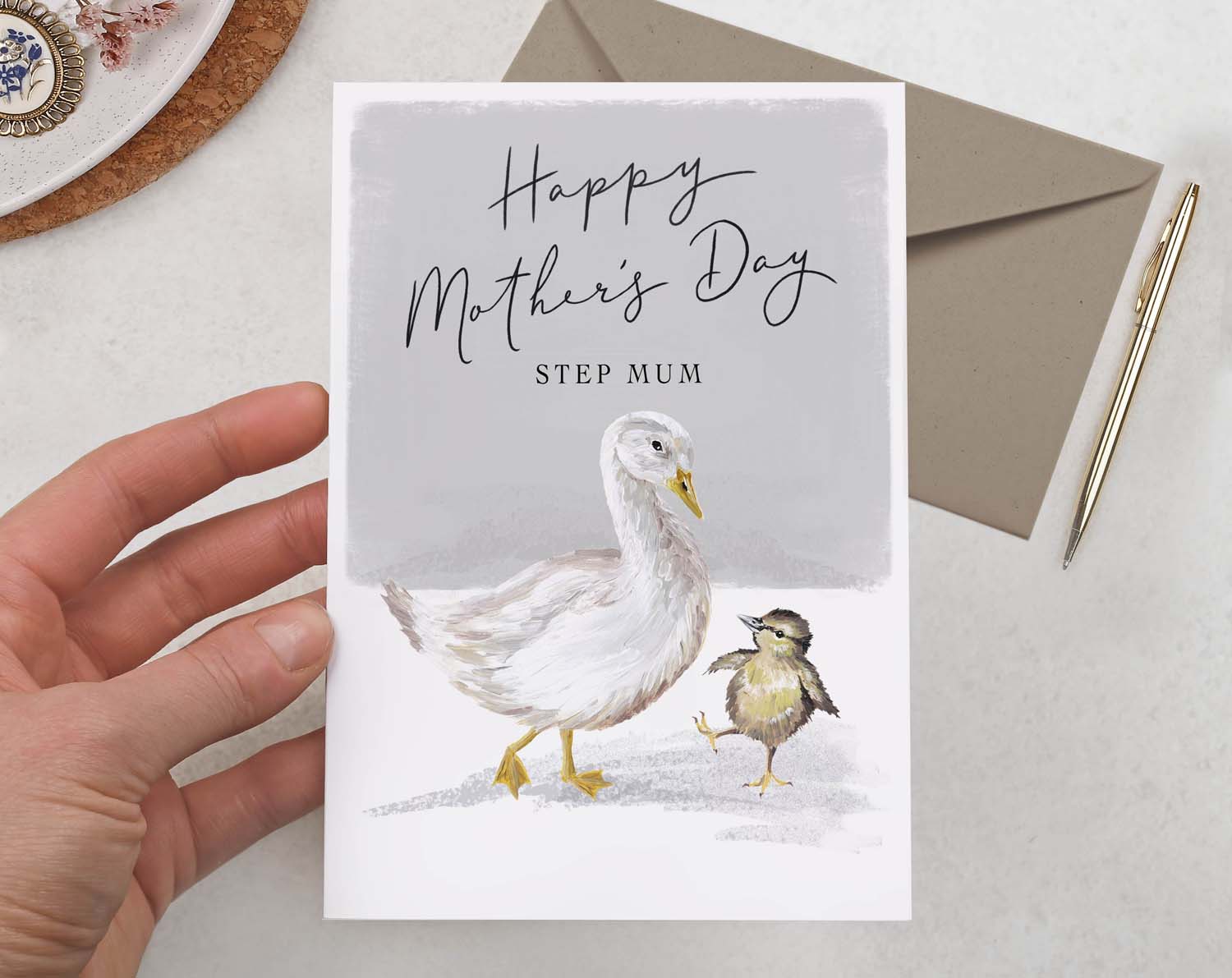 Step Mum, Happy Mother's Day Goose Card. Greeting & Note Cards designed by Making Meadows