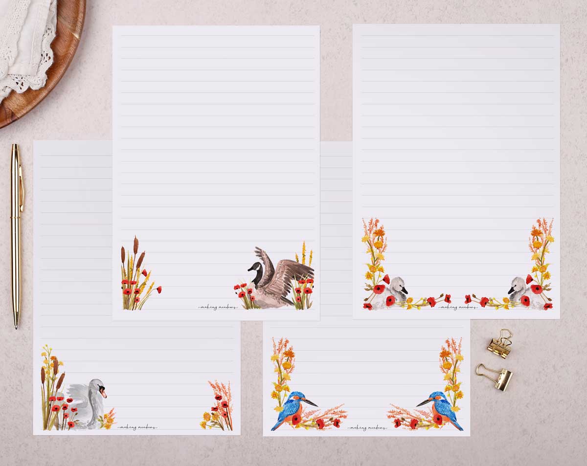 Swan Writing Paper Gift Box. Stationery designed by Making Meadows