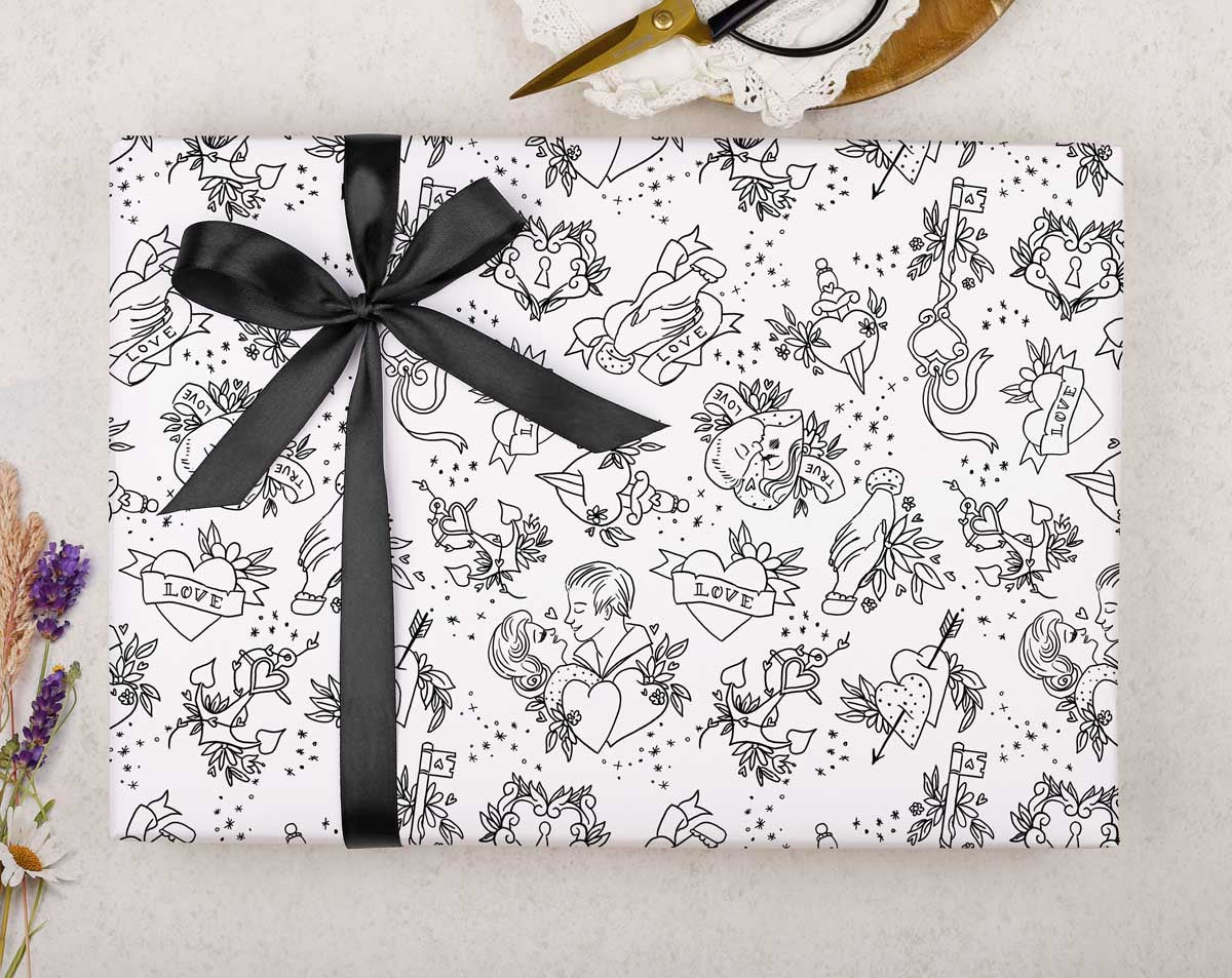 Tattoo Wrapping Paper. Wrapping Paper designed by Making Meadows