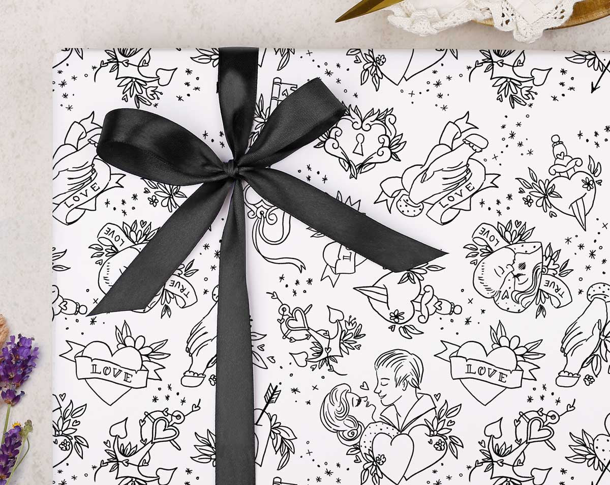 Tattoo Wrapping Paper. Wrapping Paper designed by Making Meadows