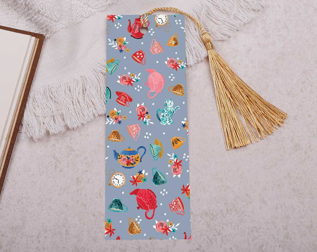 Tea Party Bookmark With Tassel. Bookmarks designed by Making Meadows