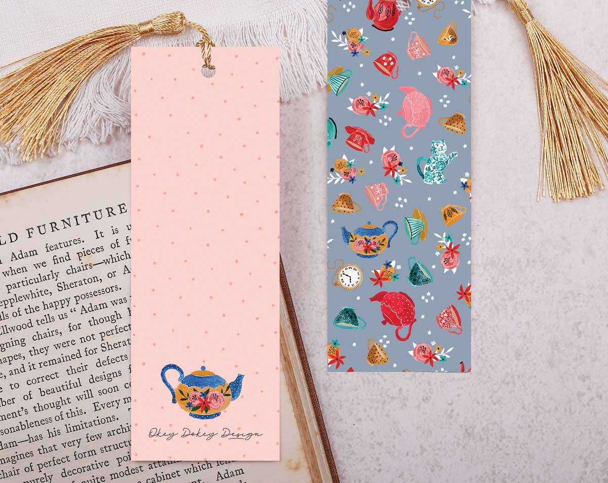 Tea Party Bookmark With Tassel. Bookmarks designed by Making Meadows