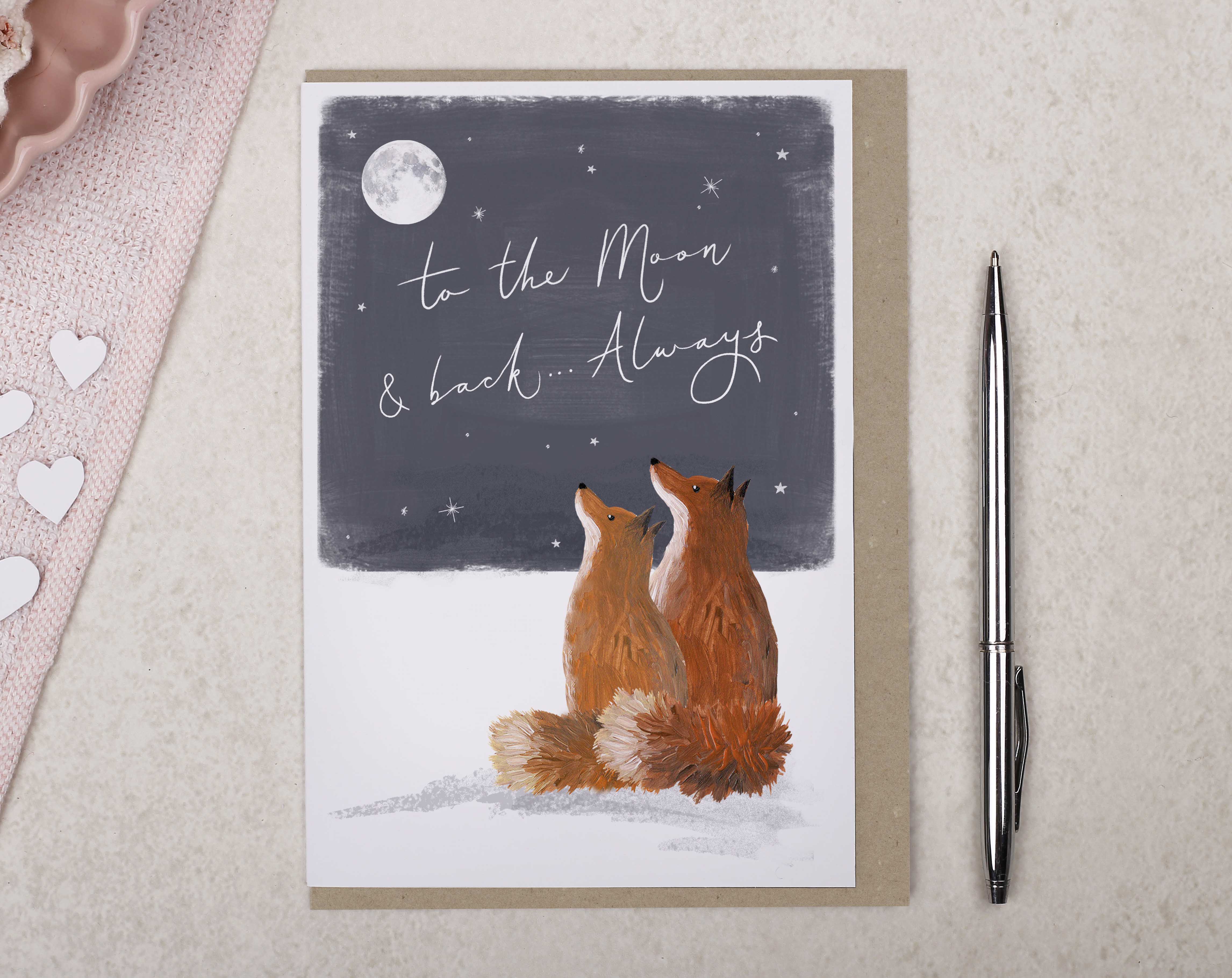 To The Moon & Back Anniversary Card. Greeting & Note Cards designed by Making Meadows