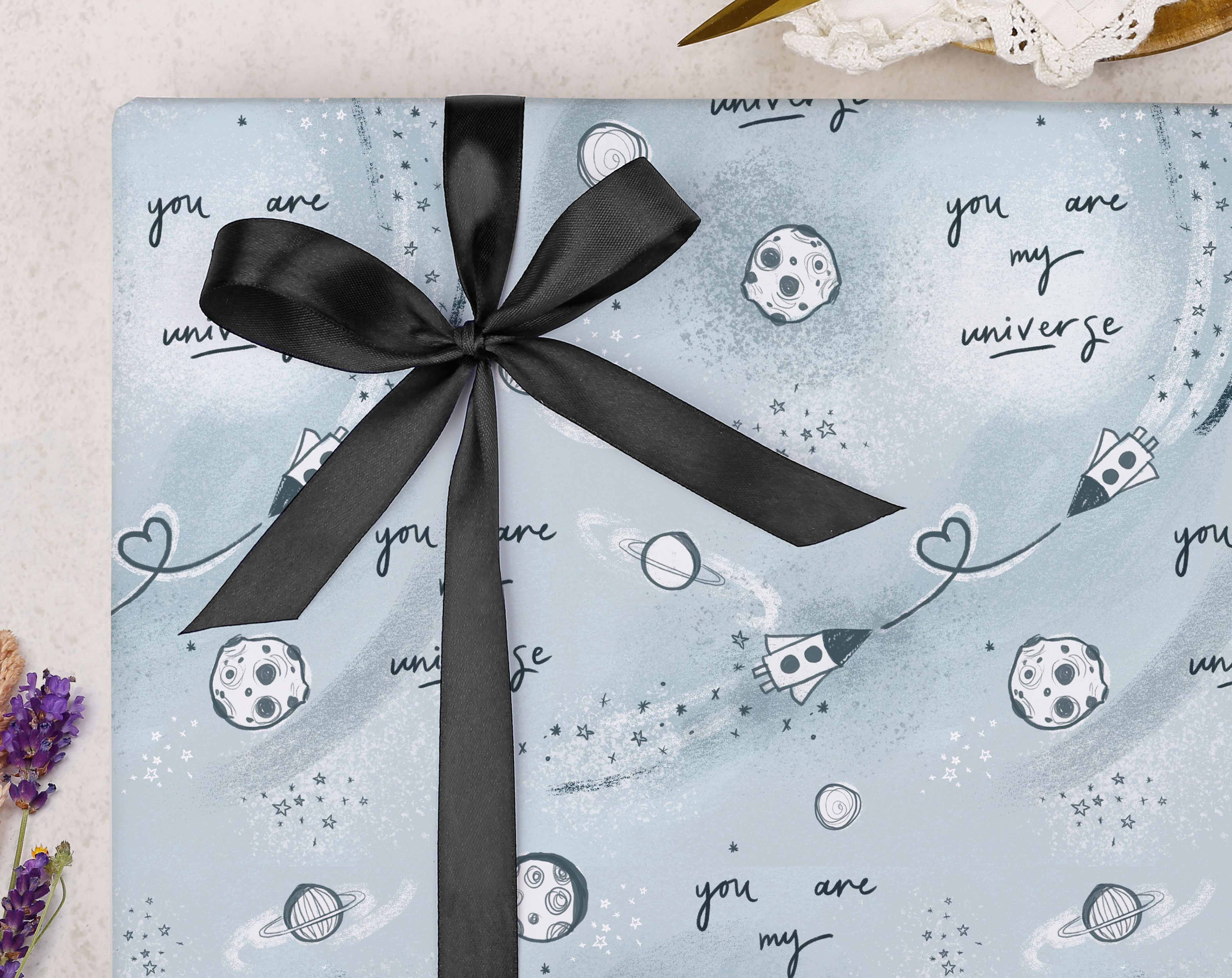Universe Valentine Wrapping Paper. Wrapping Paper designed by Making Meadows