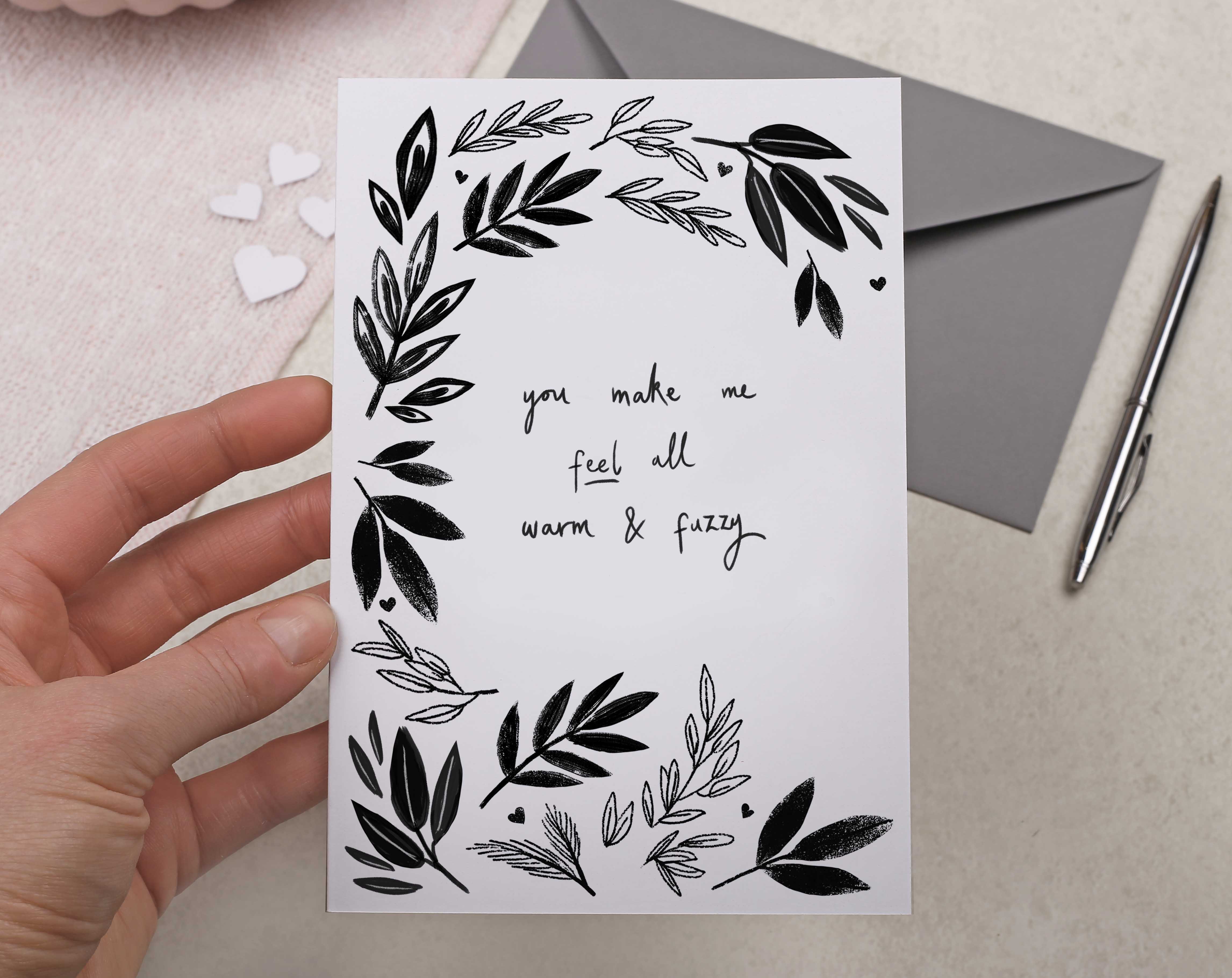 Warm & Fuzzy Valentine Card. Greeting & Note Cards designed by Making Meadows