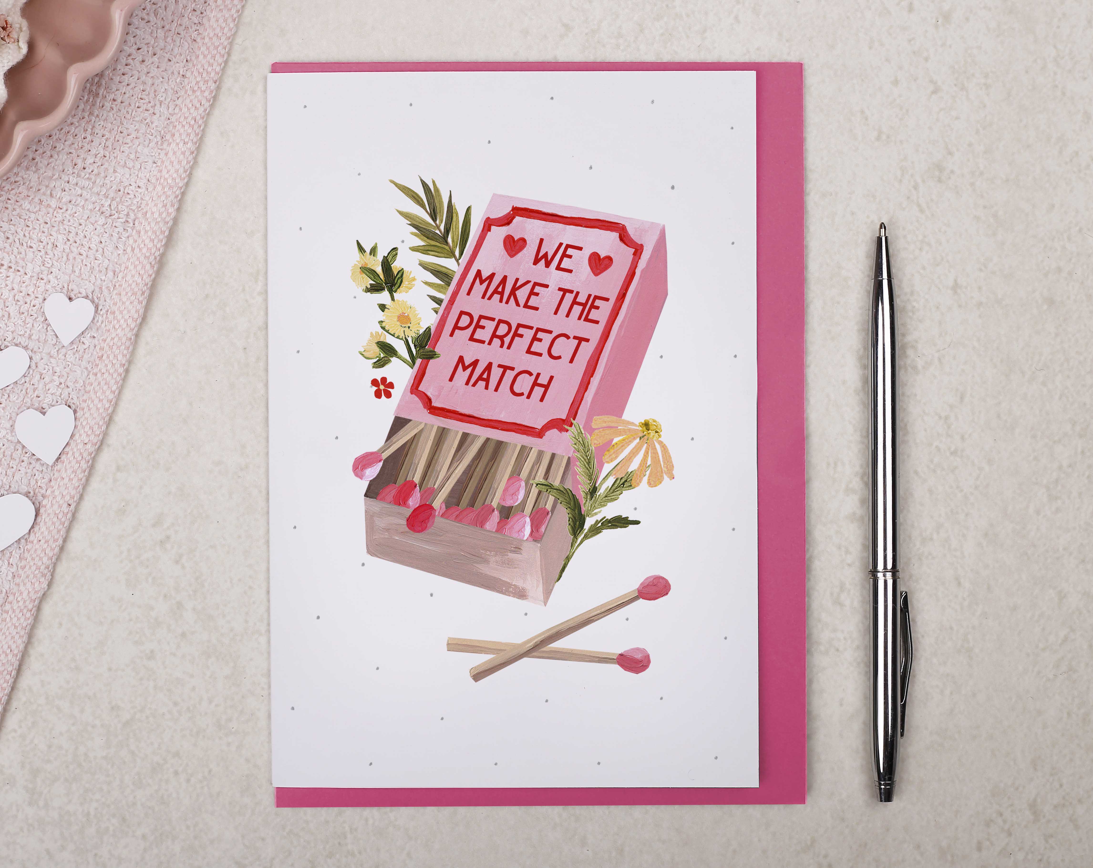 We Make The Perfect Match Valentine Card. Greeting & Note Cards designed by Making Meadows