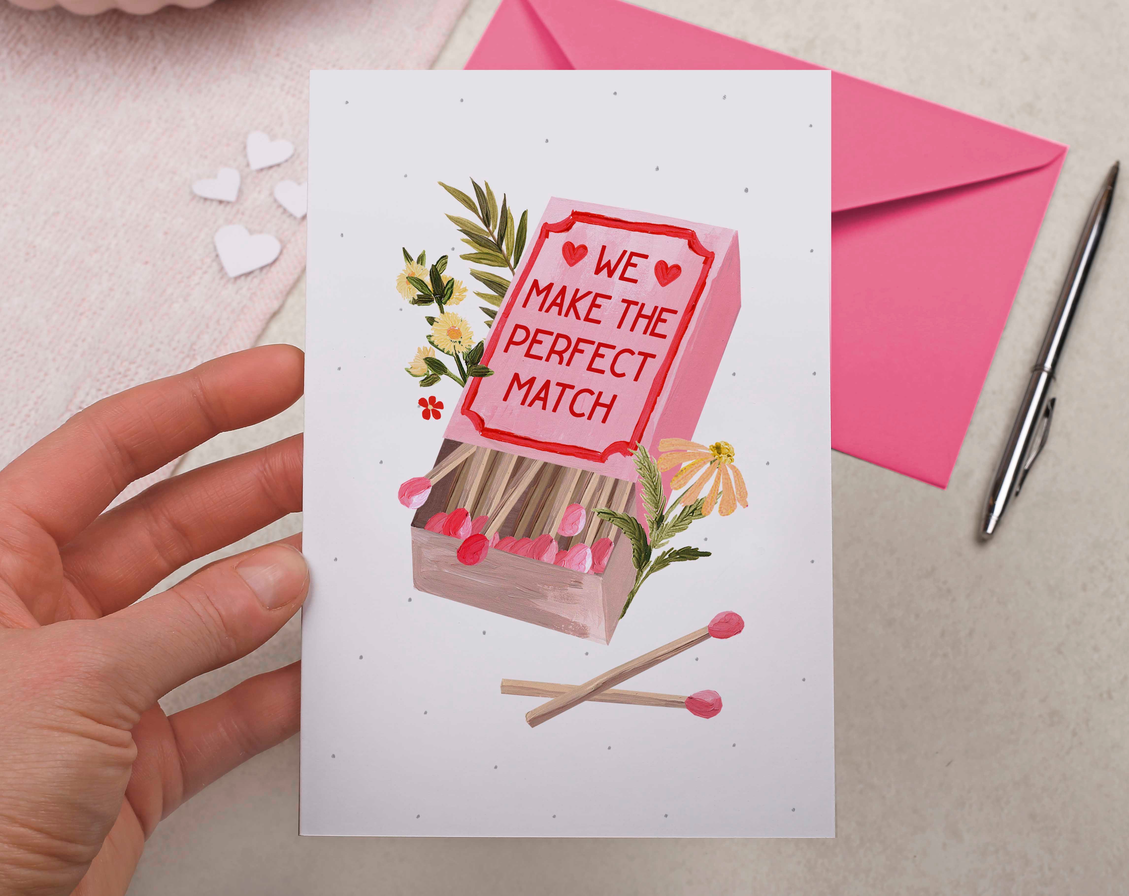 We Make The Perfect Match Valentine Card. Greeting & Note Cards designed by Making Meadows