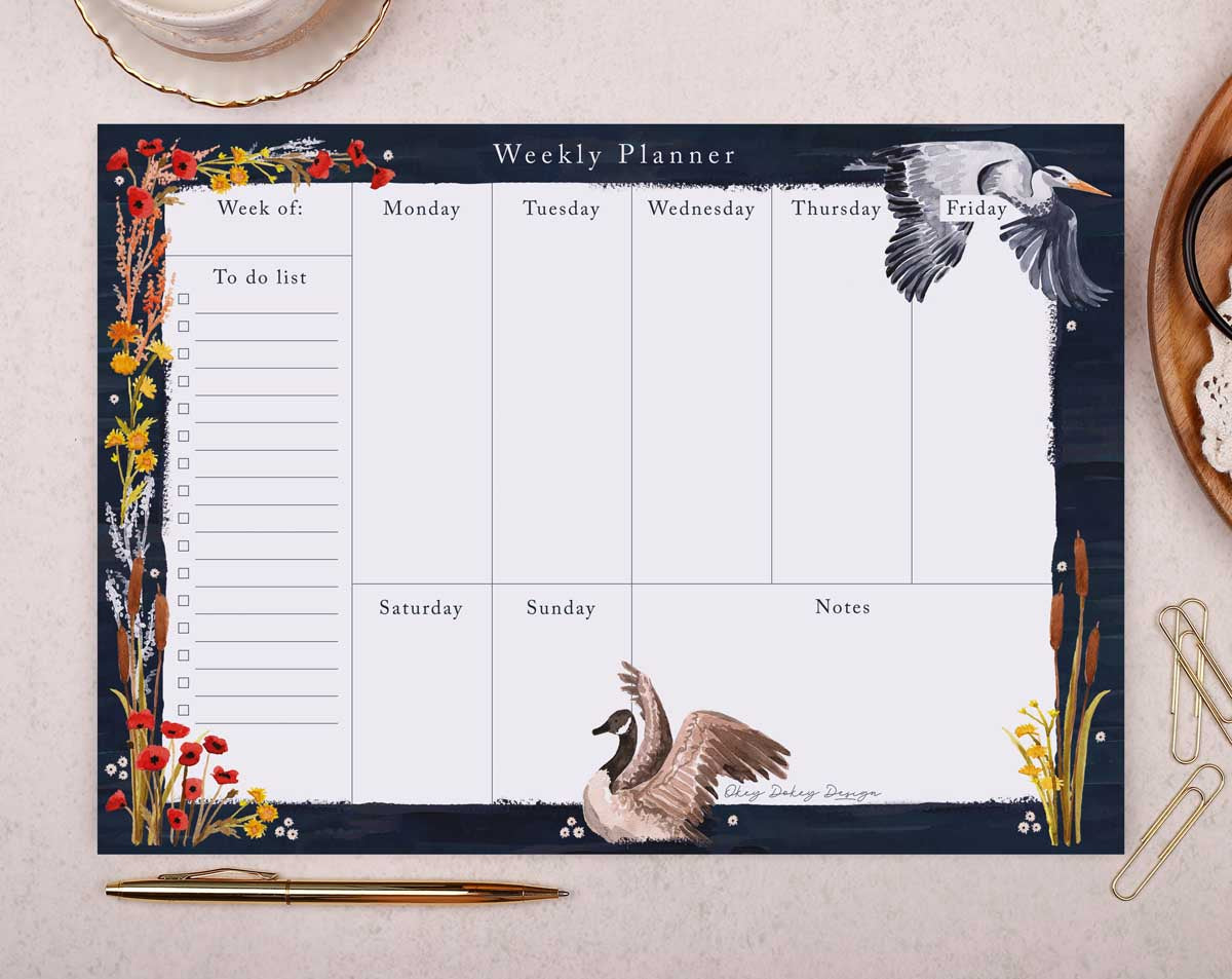 Wild Flower Weekly Planner Desk Pad. Desk Pads & Blotters designed by Making Meadows