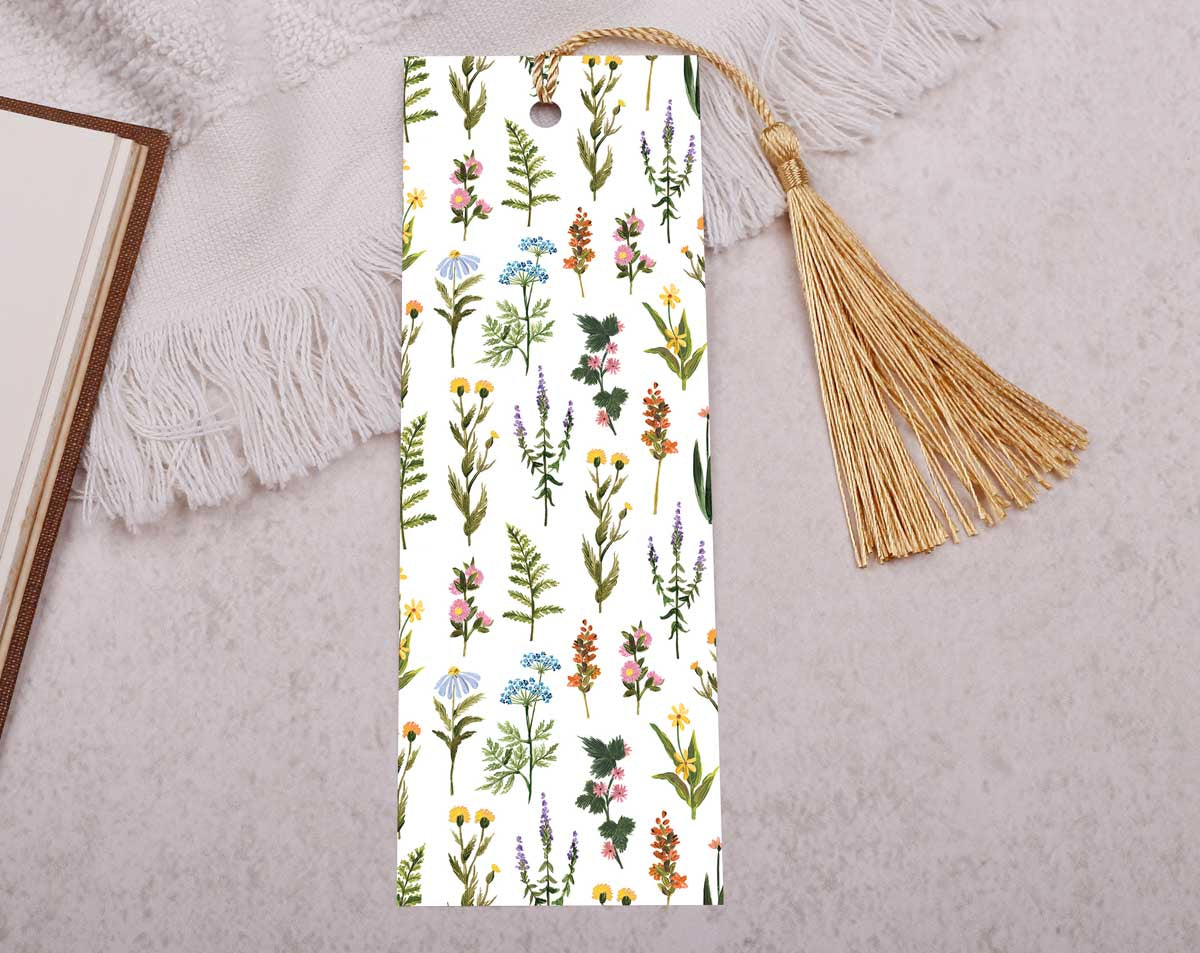 Wild Flowers Bookmark With Tassel. Bookmarks designed by Making Meadows