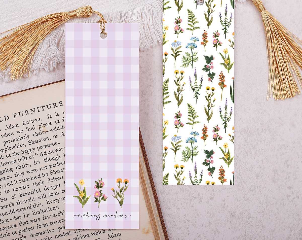 Wild Flowers Bookmark With Tassel. Bookmarks designed by Making Meadows