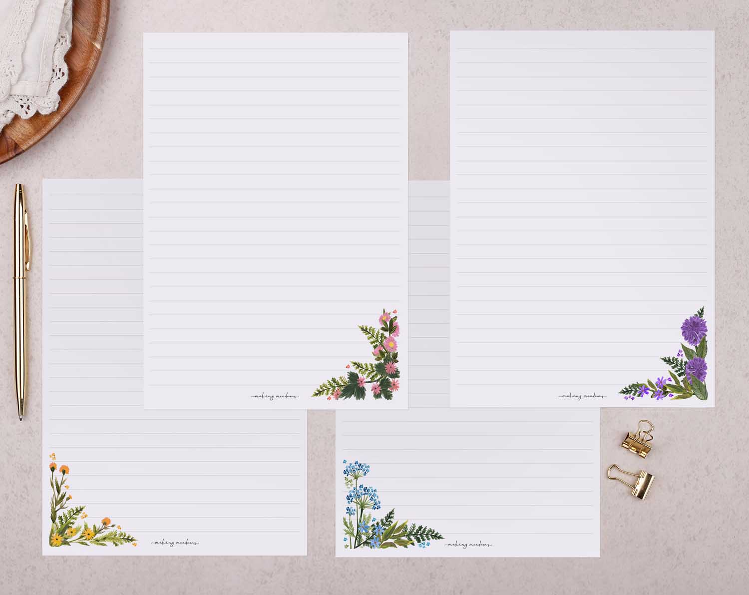 Wild Flowers Writing Paper Gift Box. Stationery designed by Making Meadows