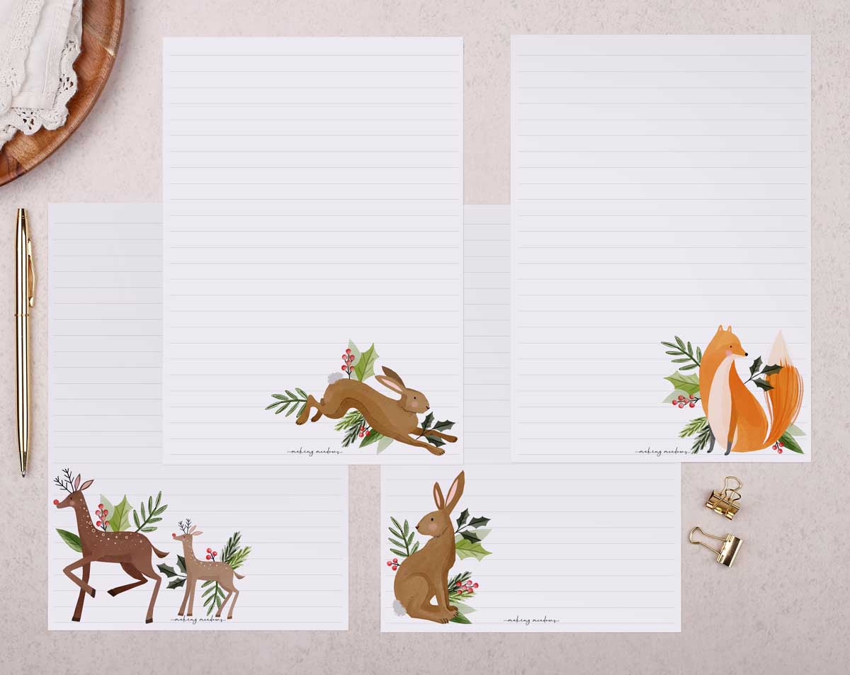 Woodland Animal Writing Paper Gift Box. Stationery designed by Making Meadows