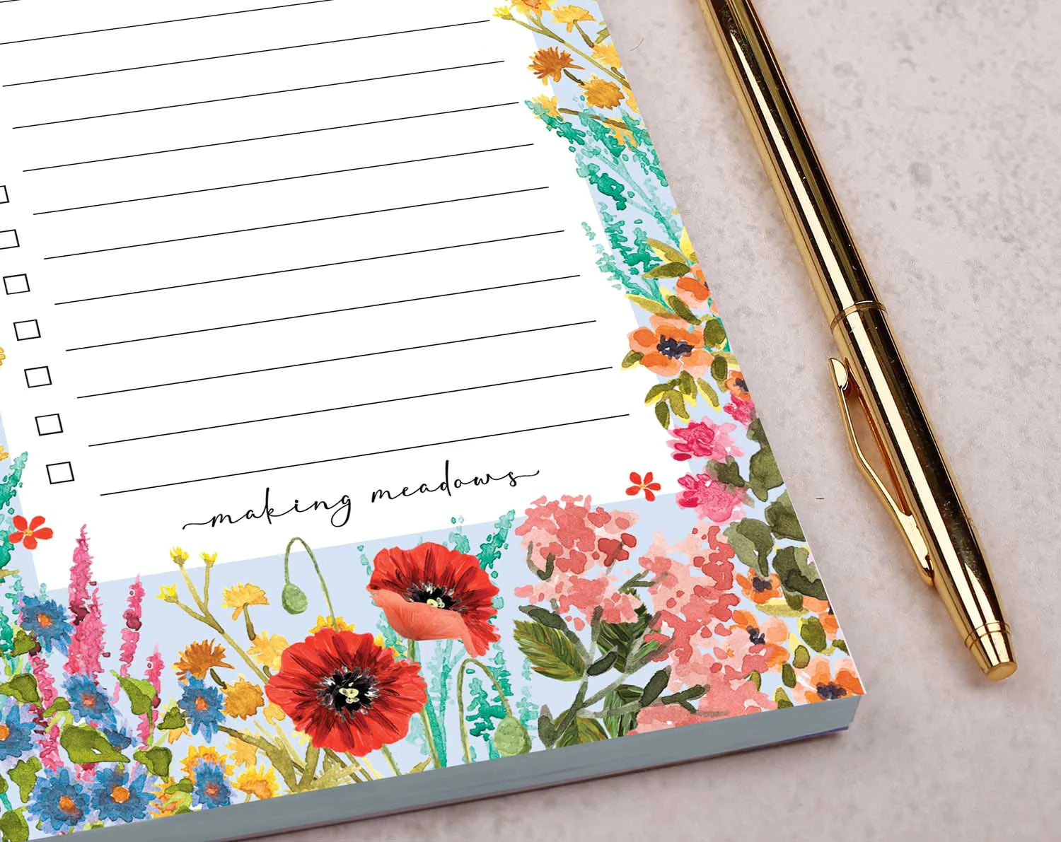 to do list pad with flowers