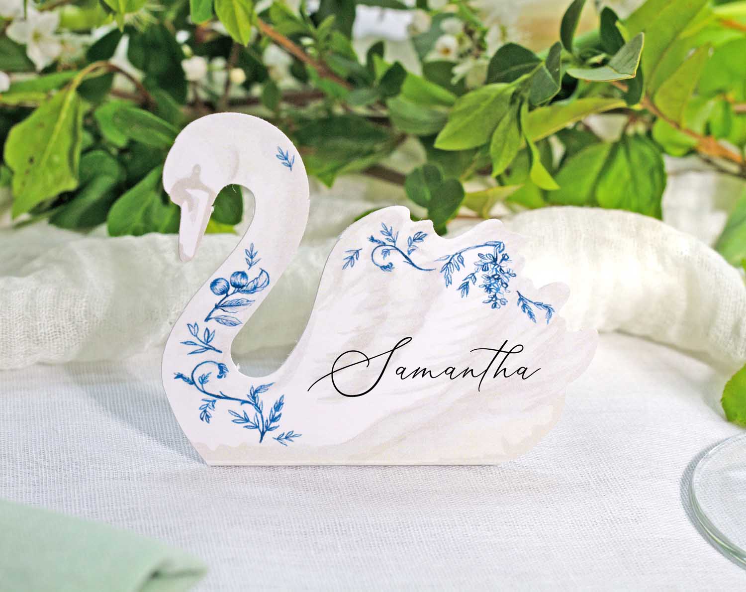 Unique Wedding Themes For Your Big Day including this swan place card