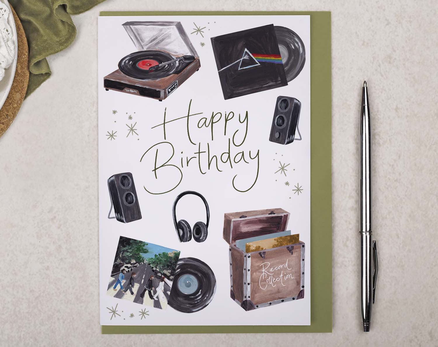 vinyl record collecting greeting card