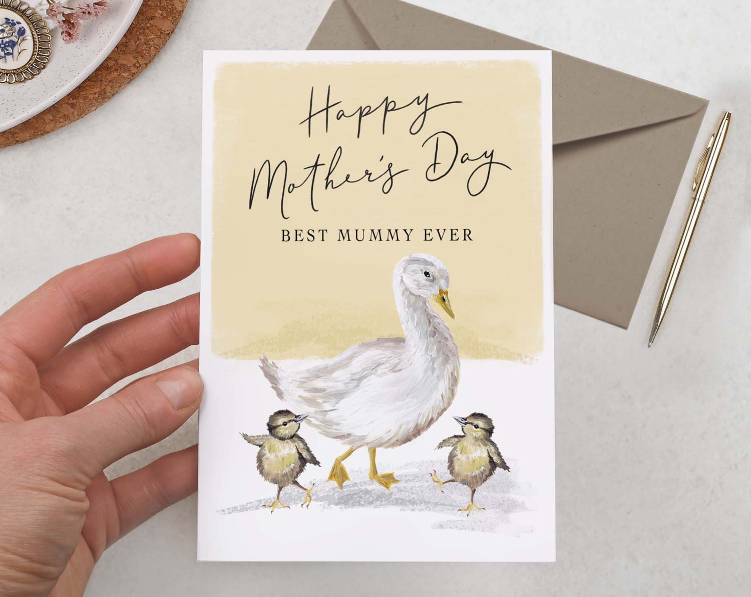 happy Mother's Day card with ducks, for mummy
