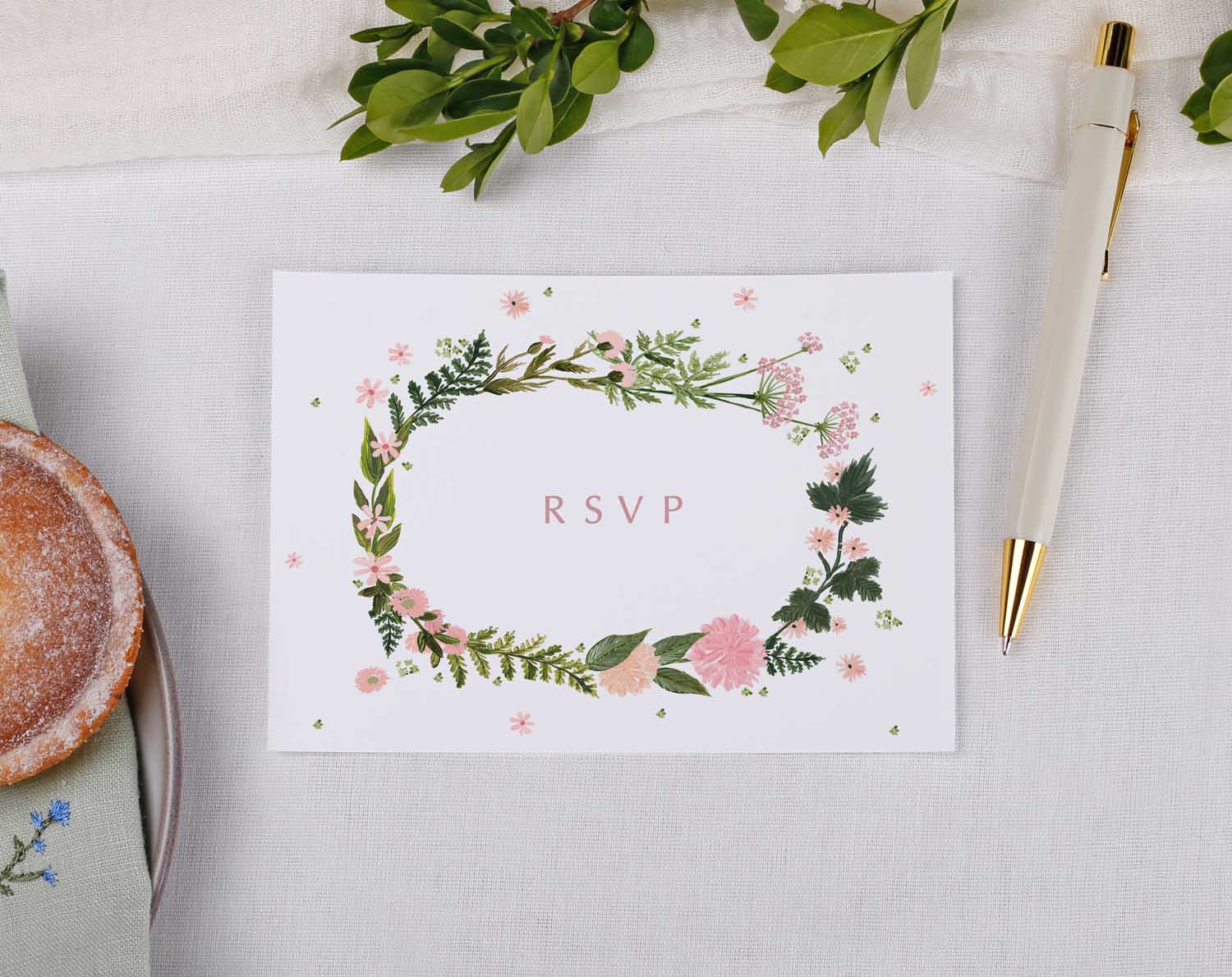 RSVP Cards For Weddings with floral design and pastel colors, perfect for wedding invitation suites.