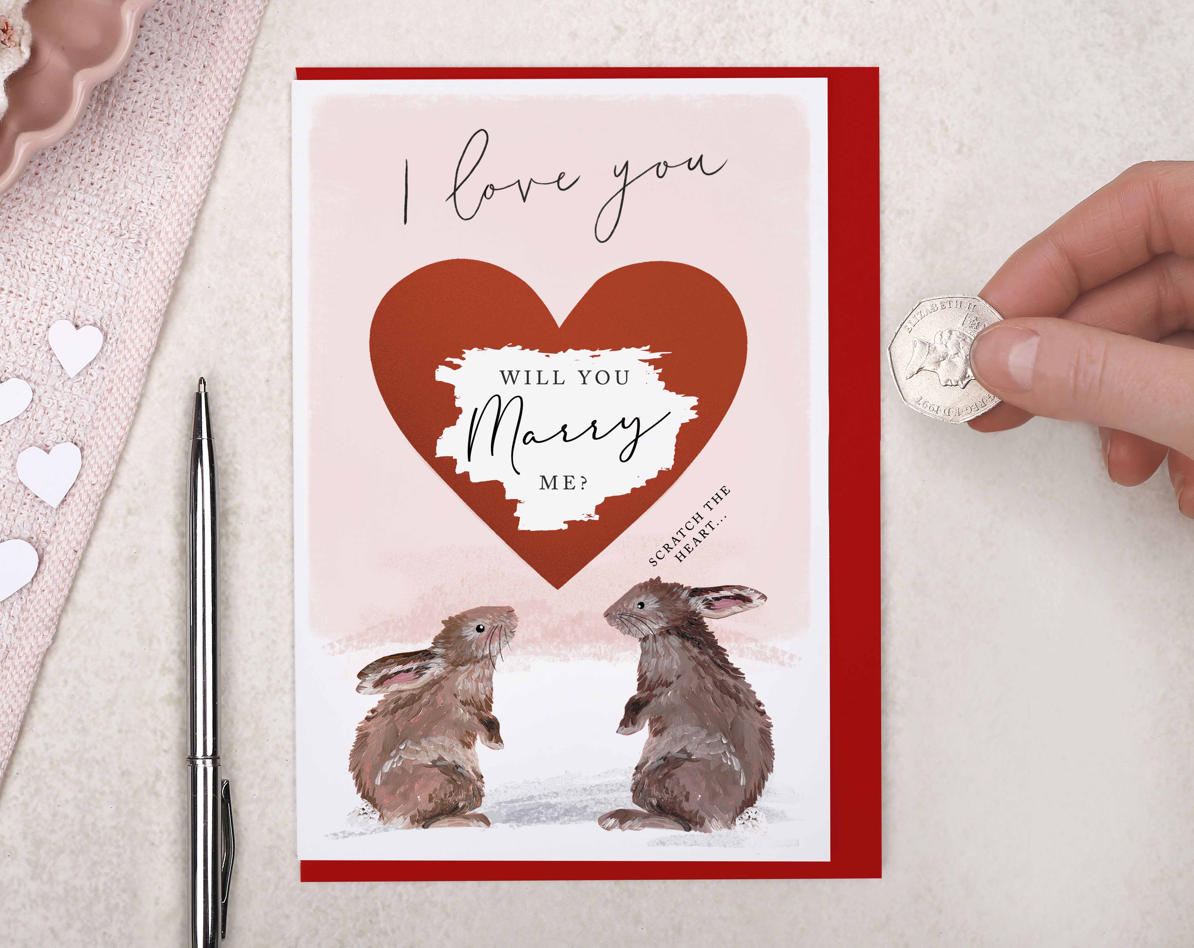 scratch to reveal 'Will You Marry Me' proposal cards