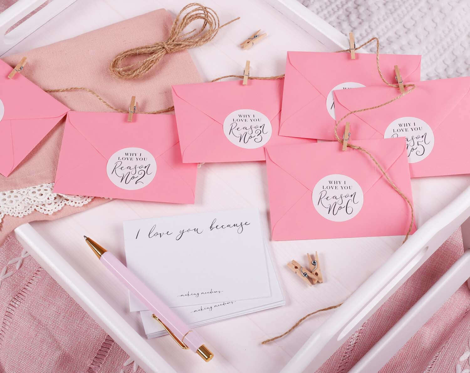 12 Reasons Why I Love You Kit. Stationery designed by Making Meadows