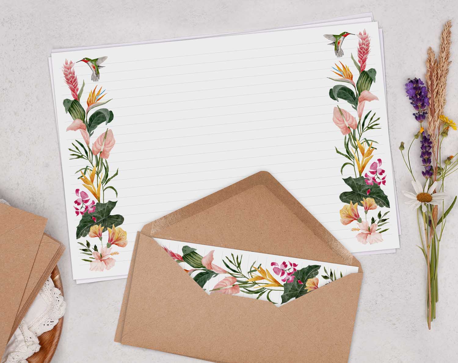 A4 Landscape Writing Paper With Tropical Palms