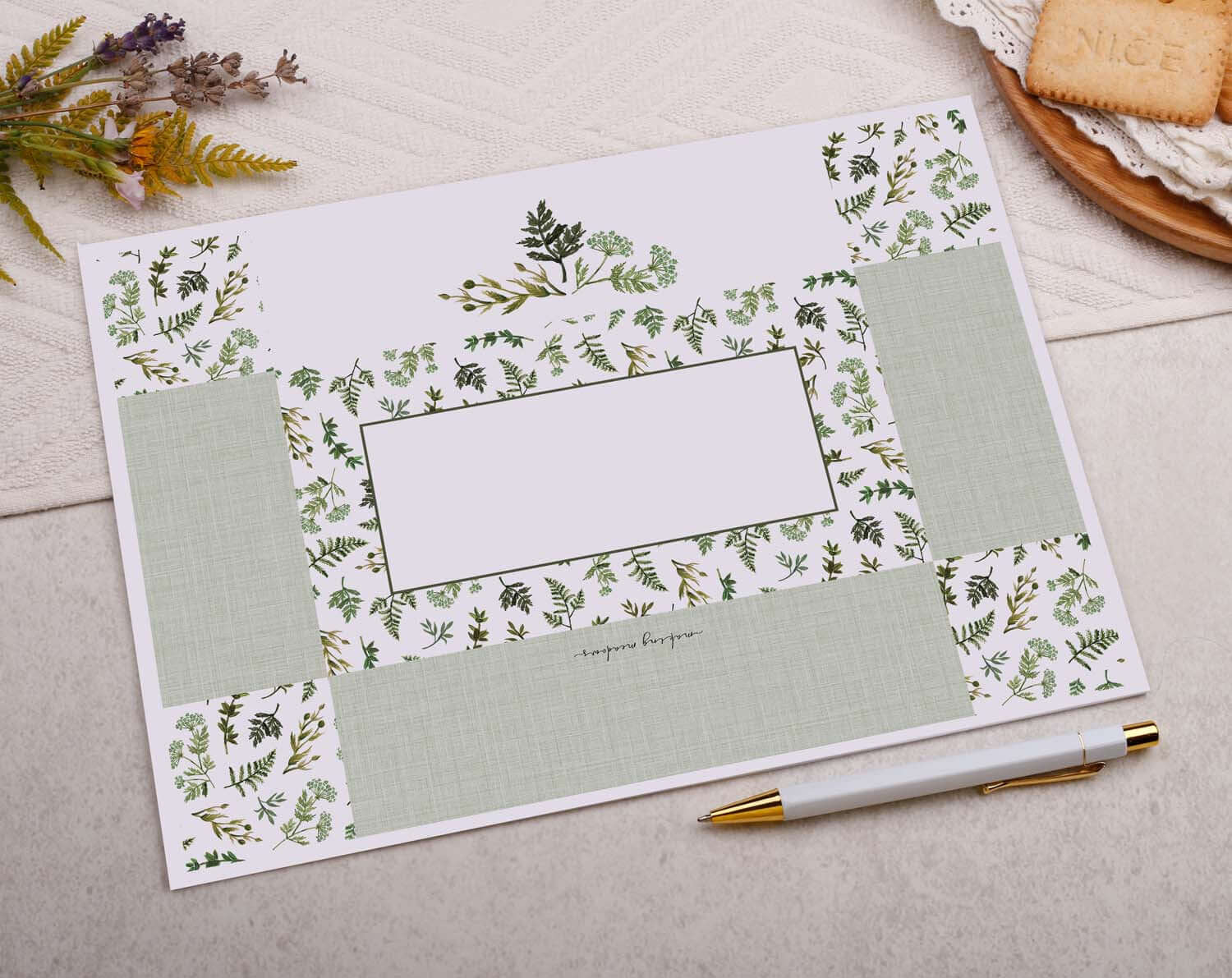 A4 origami writing paper with botanics designed by Making Meadows