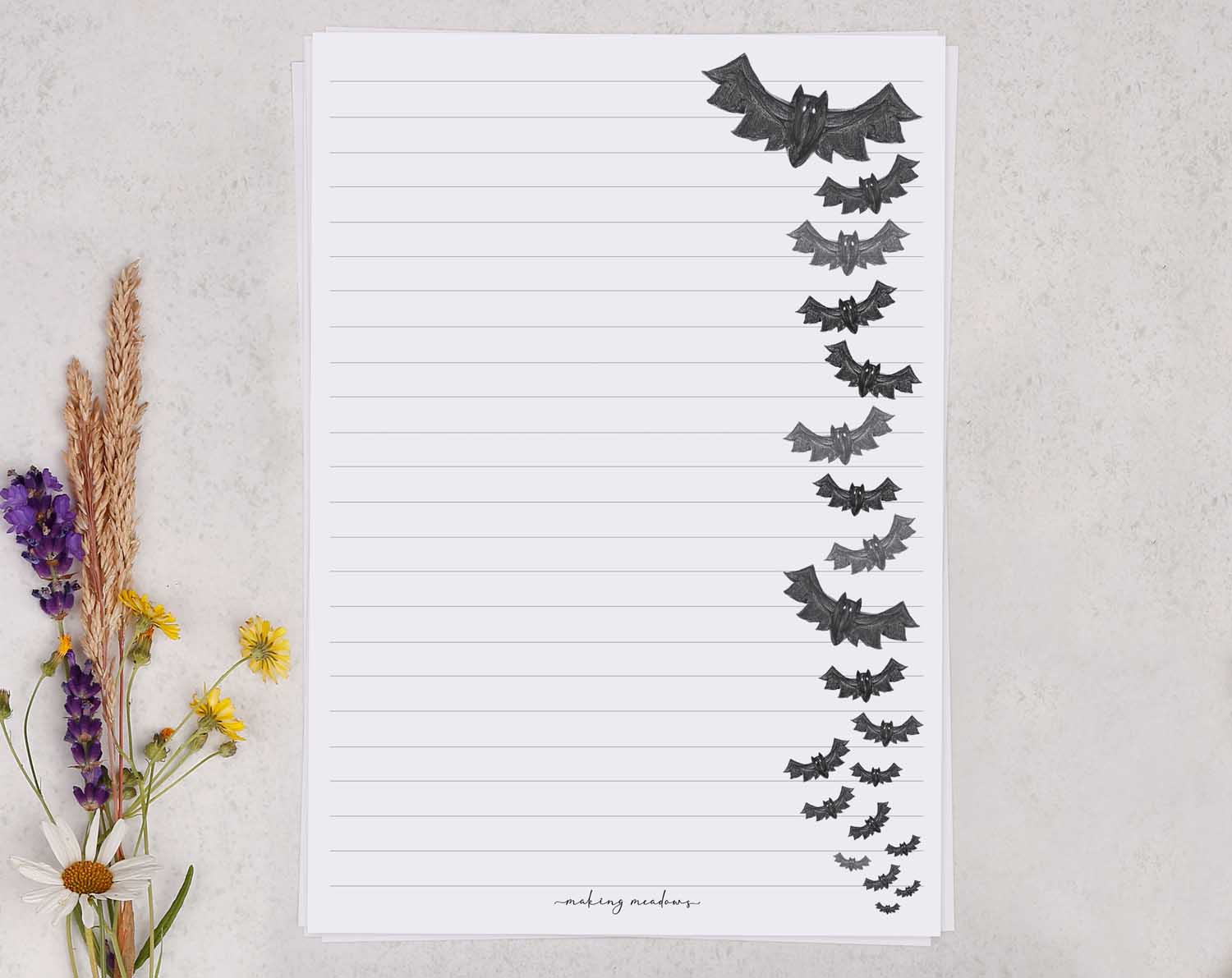 Bat A5 Writing Paper & Envelope Set