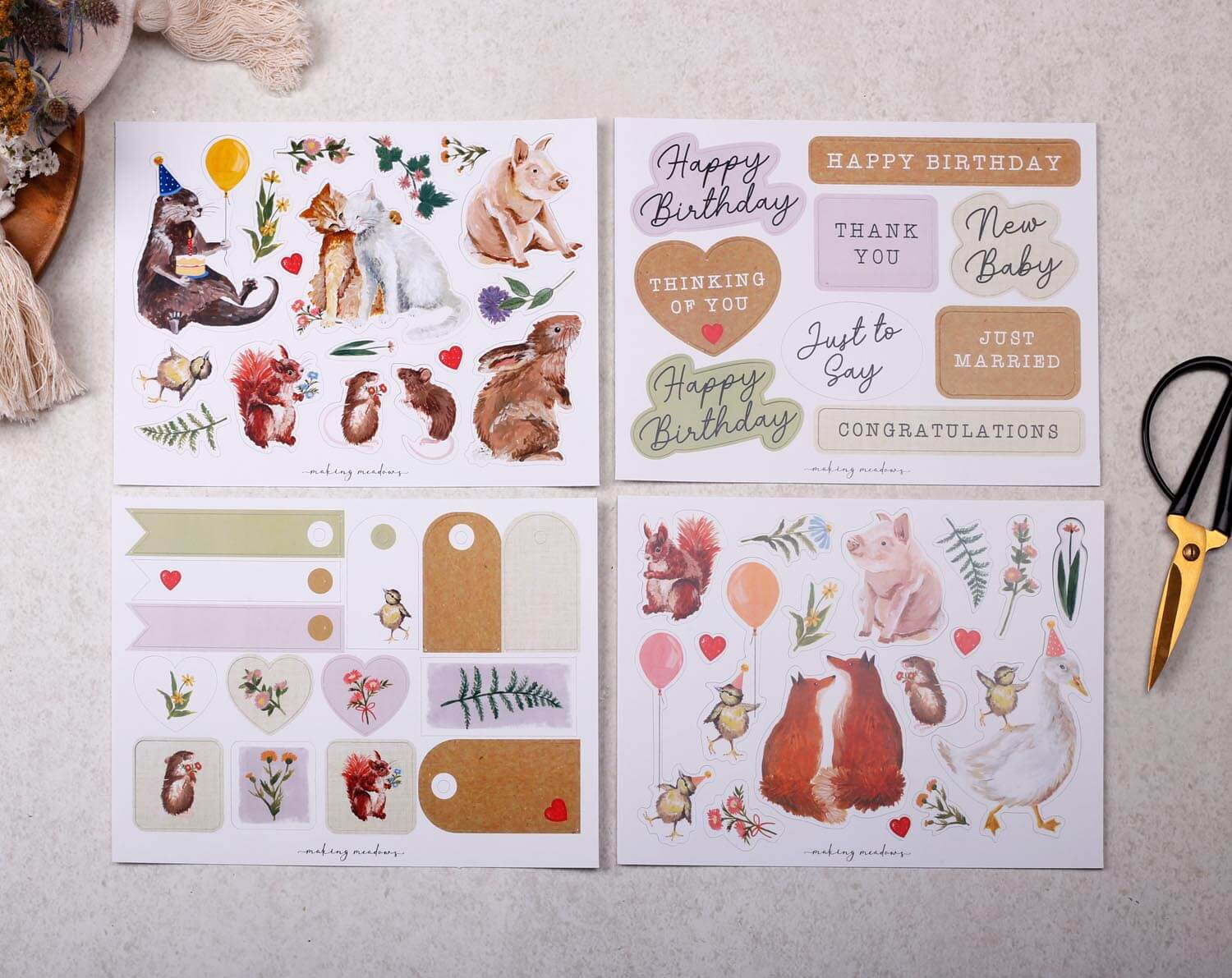 Animal Make Your Own Greeting Card Kit. Craft Kits designed by Making Meadows