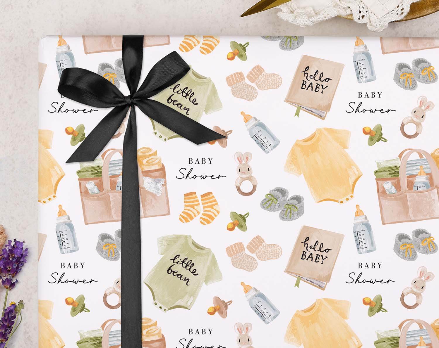 Baby Shower Wrapping Paper. Wrapping Paper designed by Making Meadows