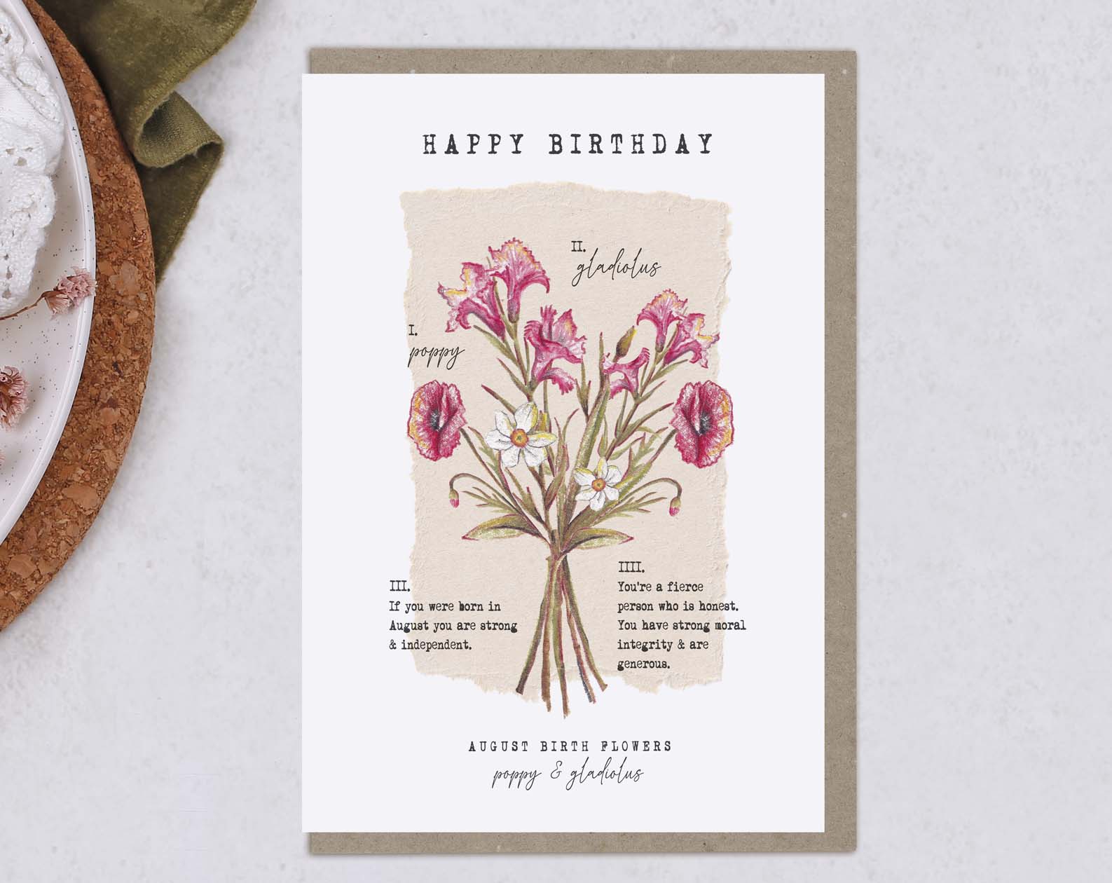 Birth Month August Birthday Card