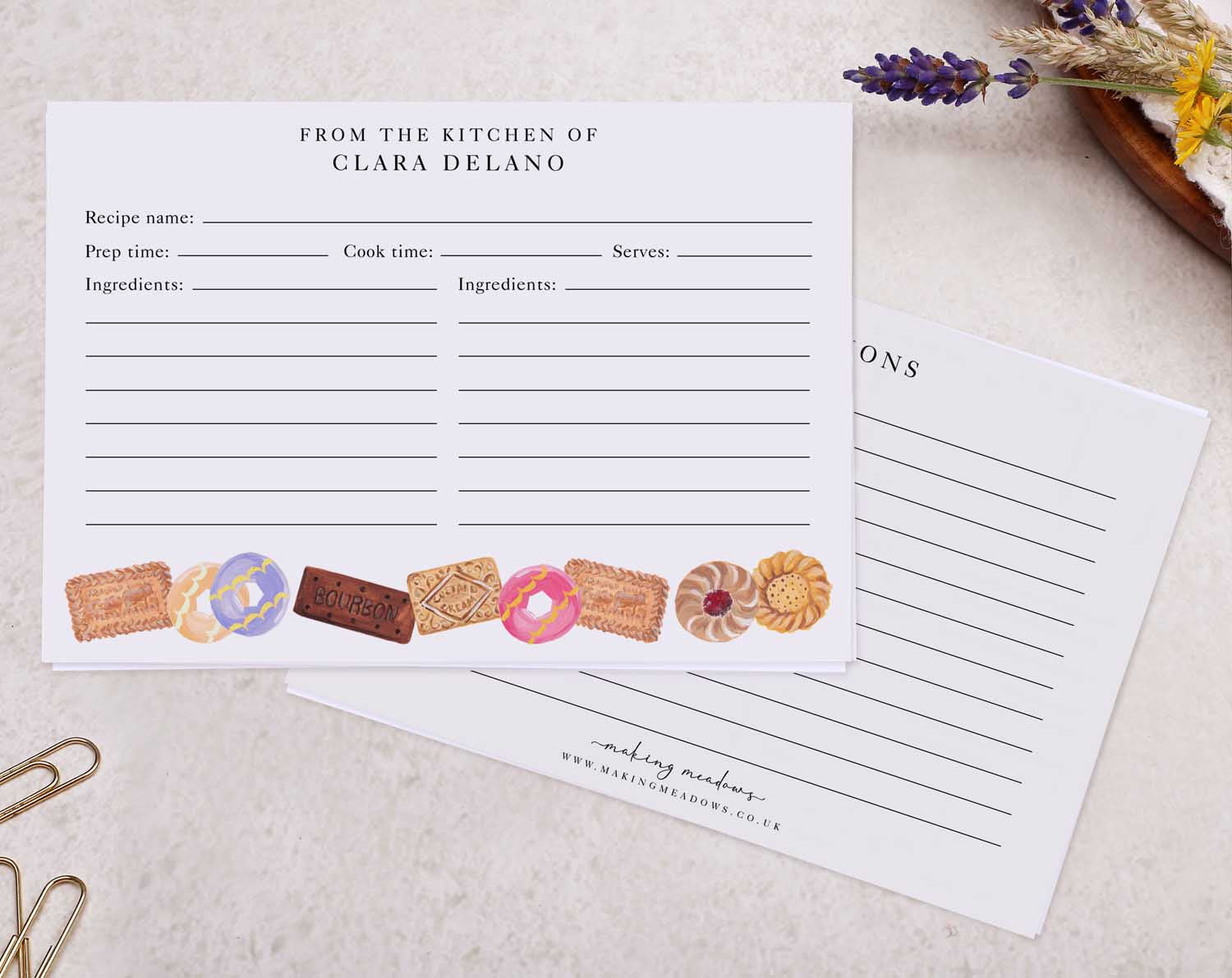 Biscuit Recipe Cards Gift Set featuring playful recipe cards design for organizing favorite recipes.
