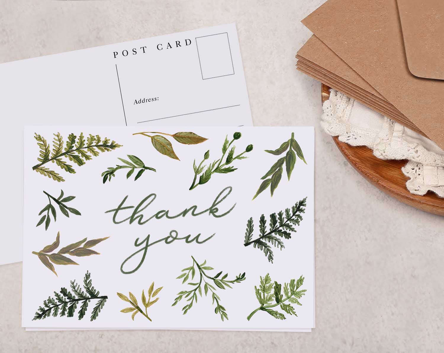 Botanical Thank You Postcard. Post Cards designed by Making Meadows
