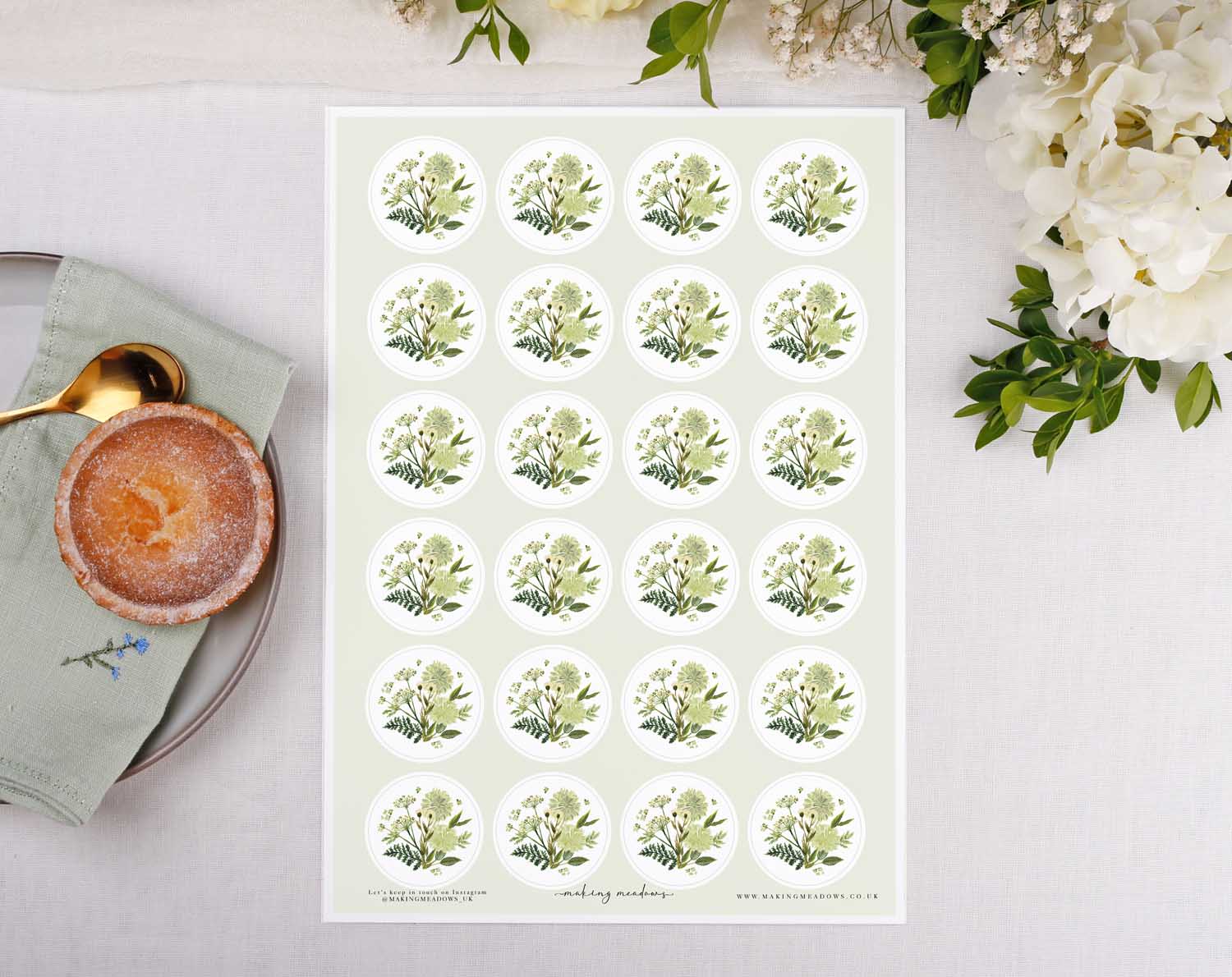 Botanical Wedding Stickers for sealing envelopes and wedding favours.