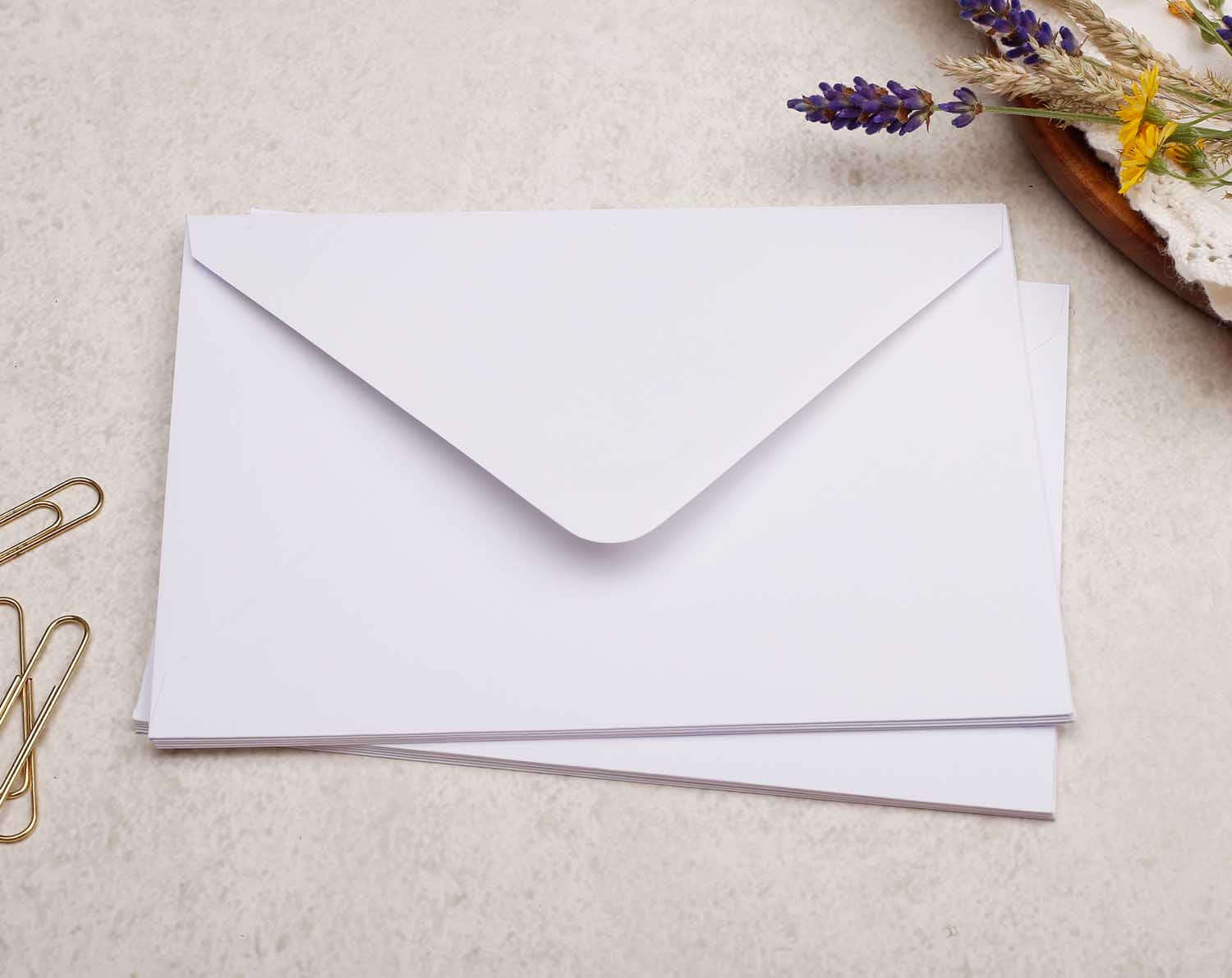 C6 Floral Stamp Decorated Envelope. Envelopes designed by Making Meadows