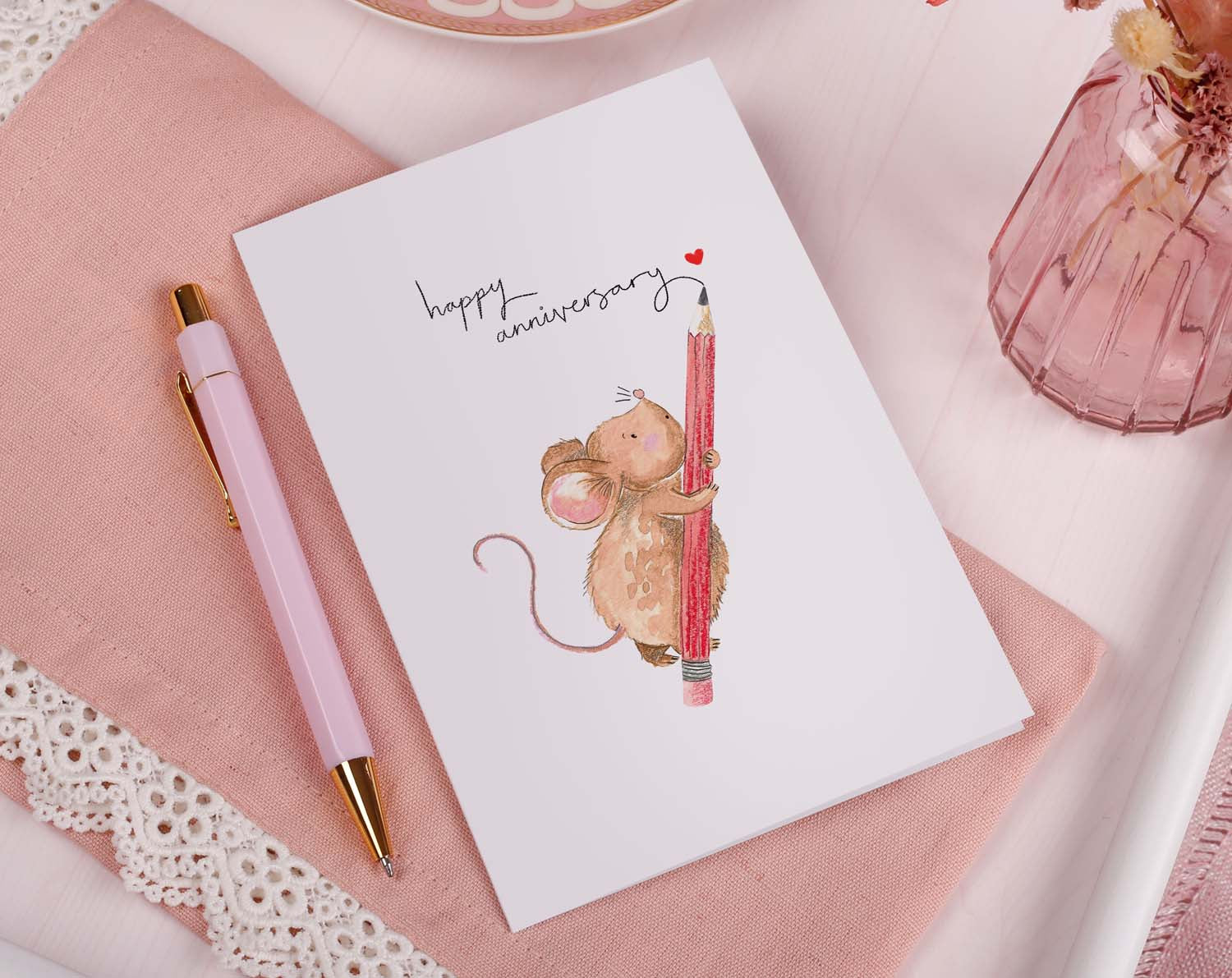 sentimental Mouse Anniversary Card for your Partner
