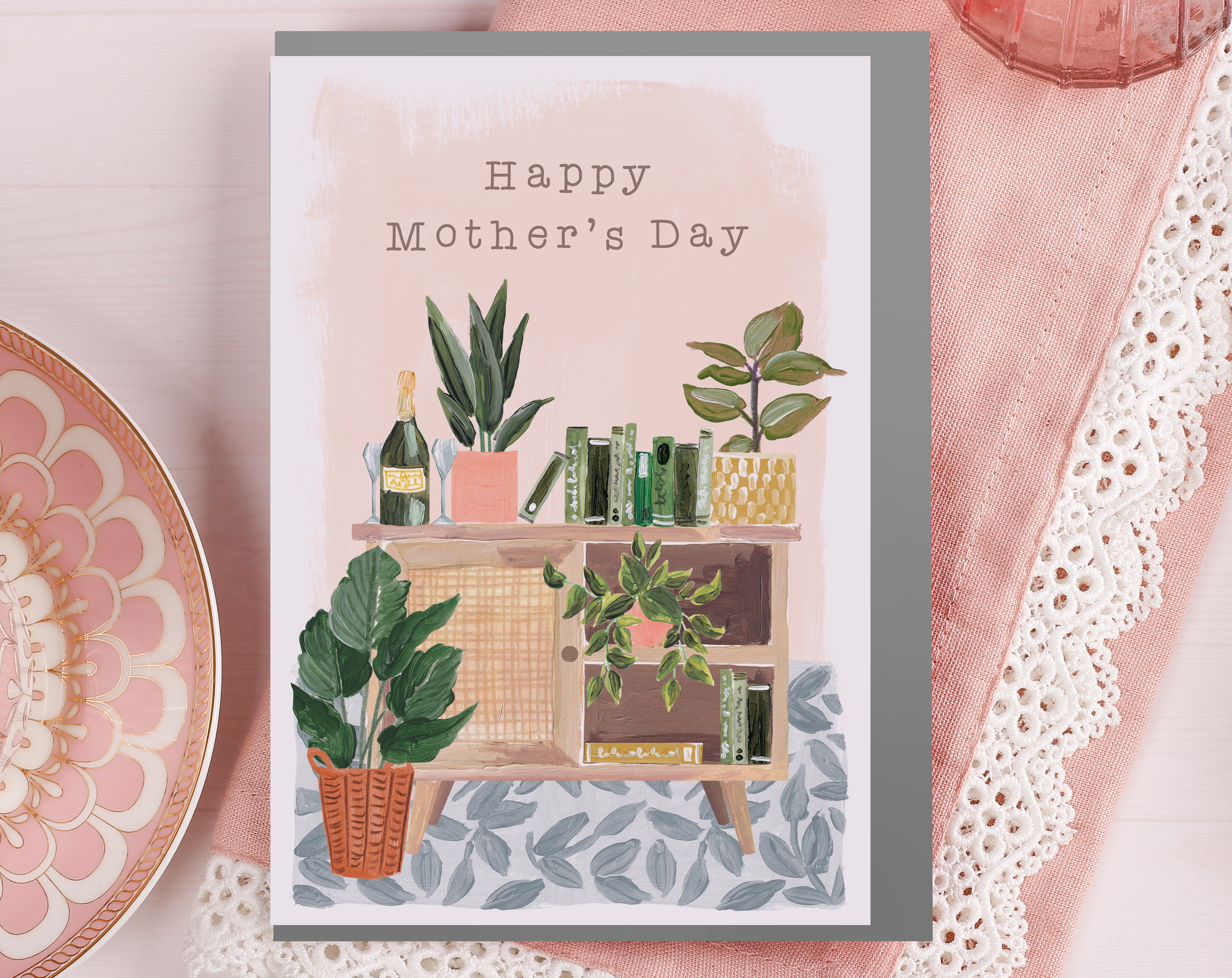 Champagne & Plants Mother's Day Card