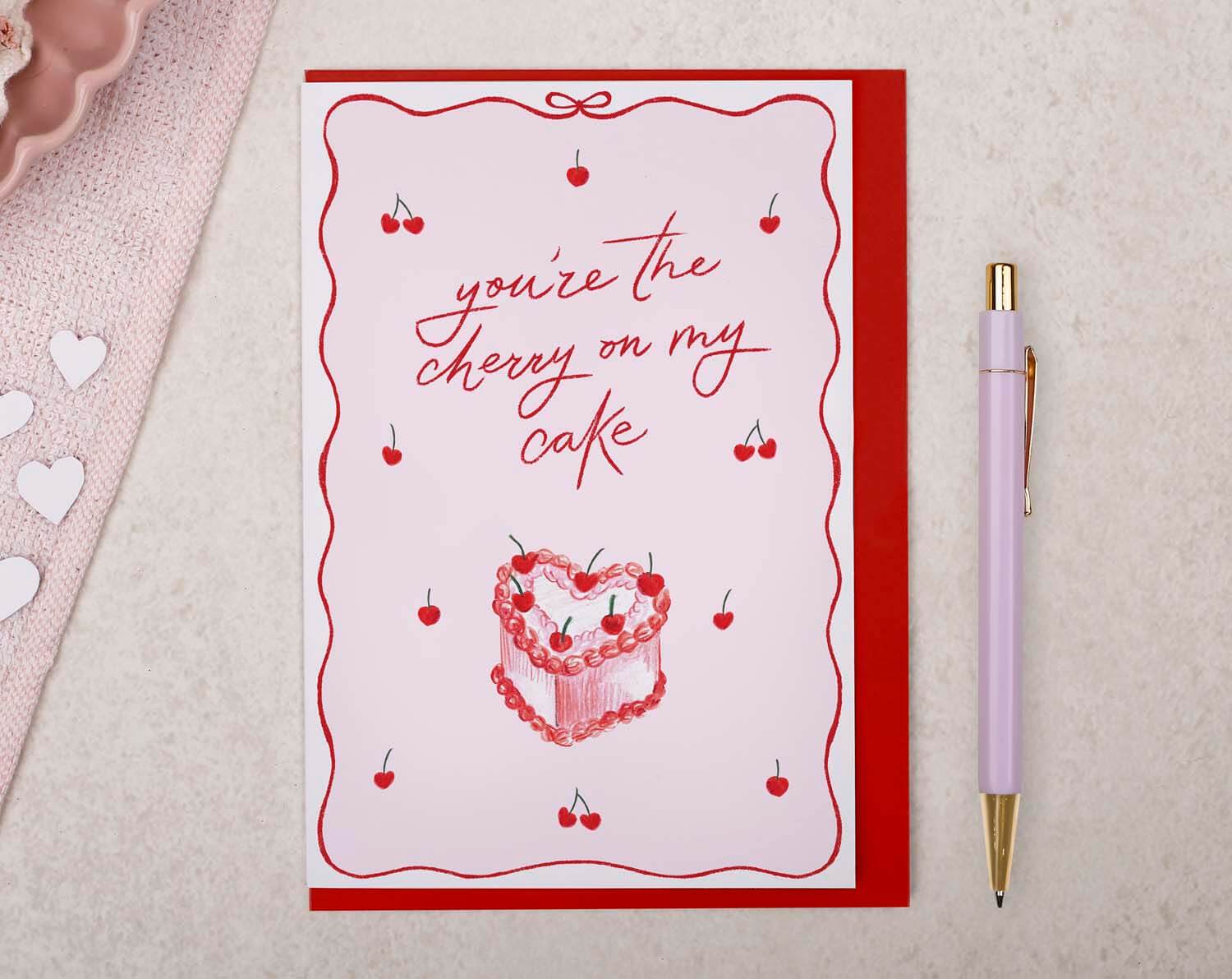 Cherry On Cake Valentines Card