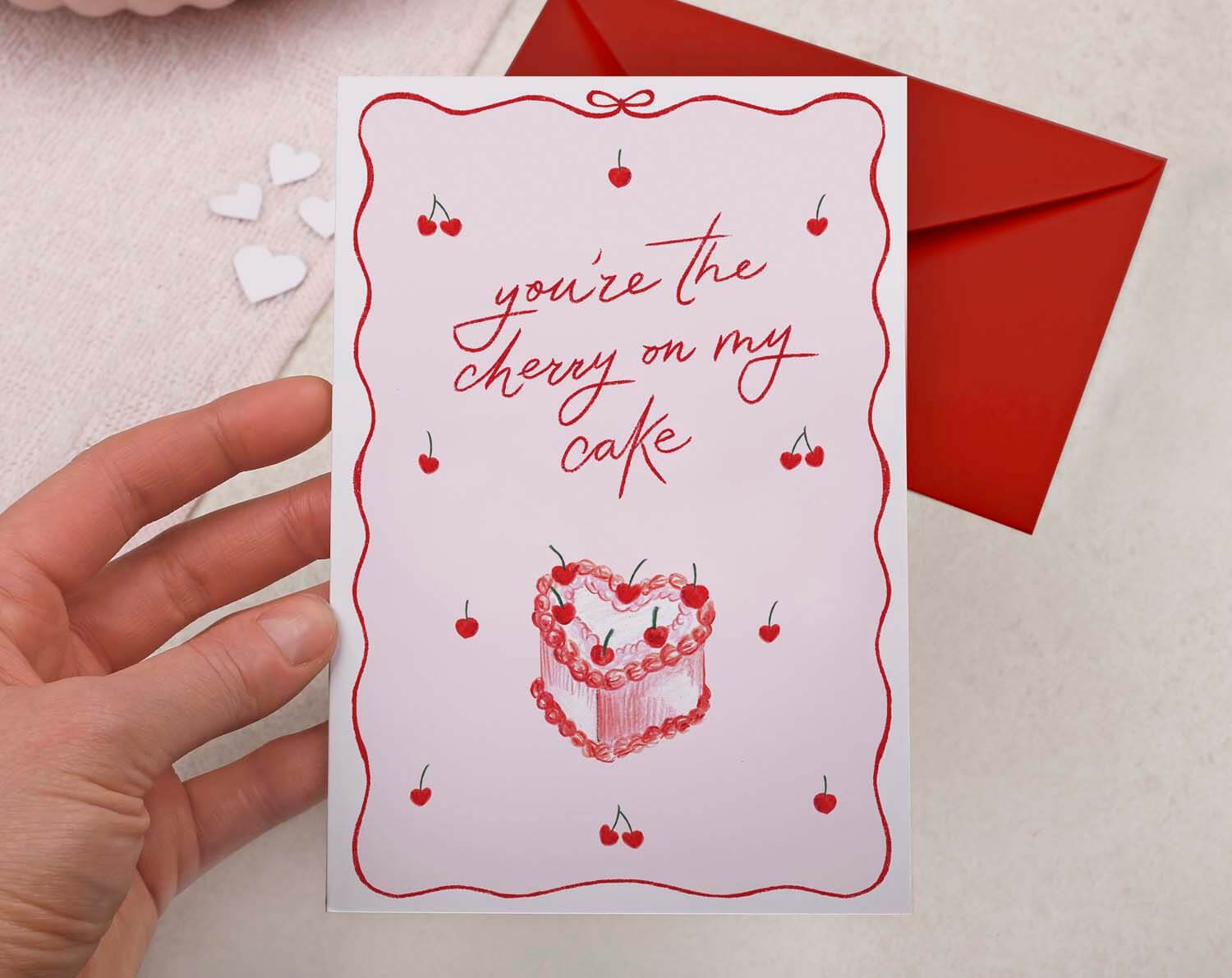 Cherry On Cake Valentines Card