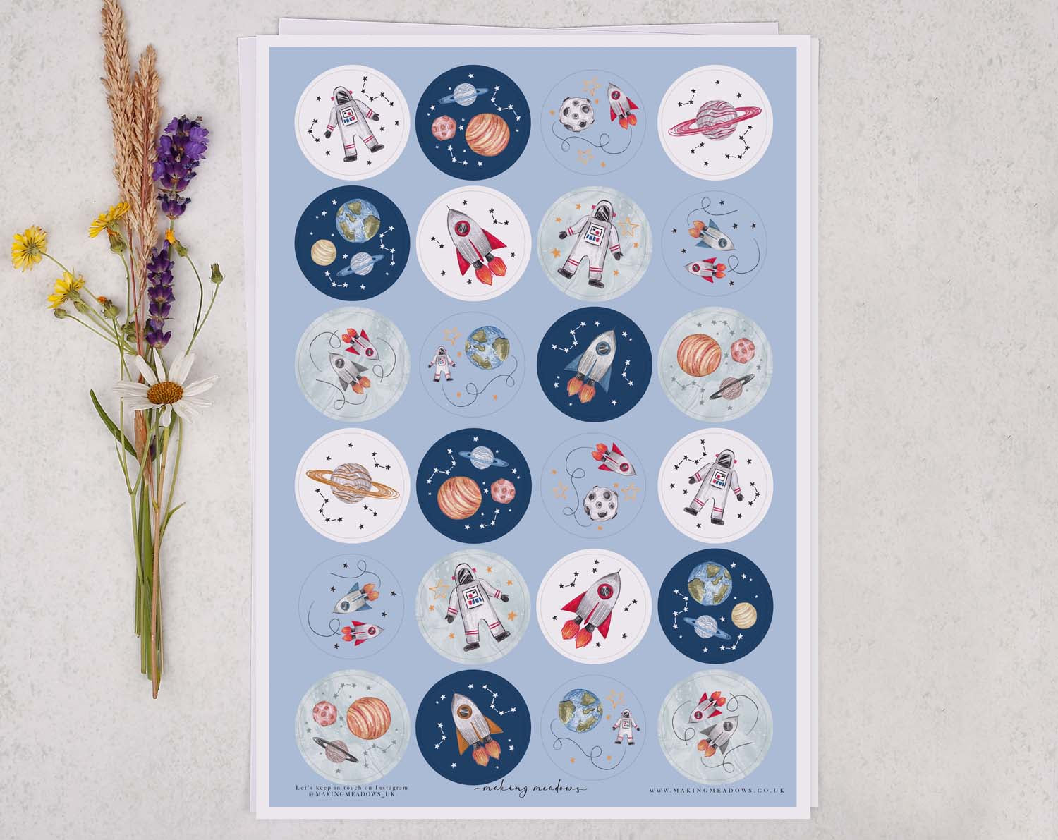 Space Sticker Sheet designed by Making Meadows