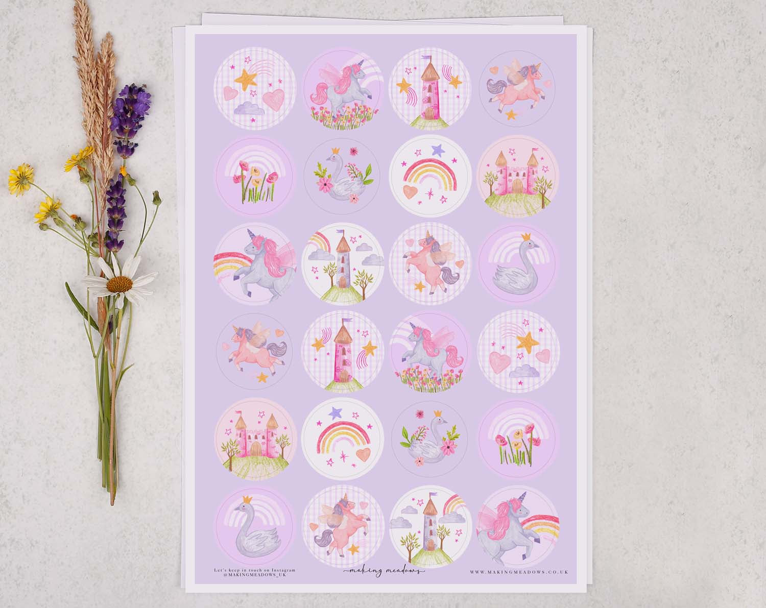 Unicorn Sticker Sheet designed by Making Meadows