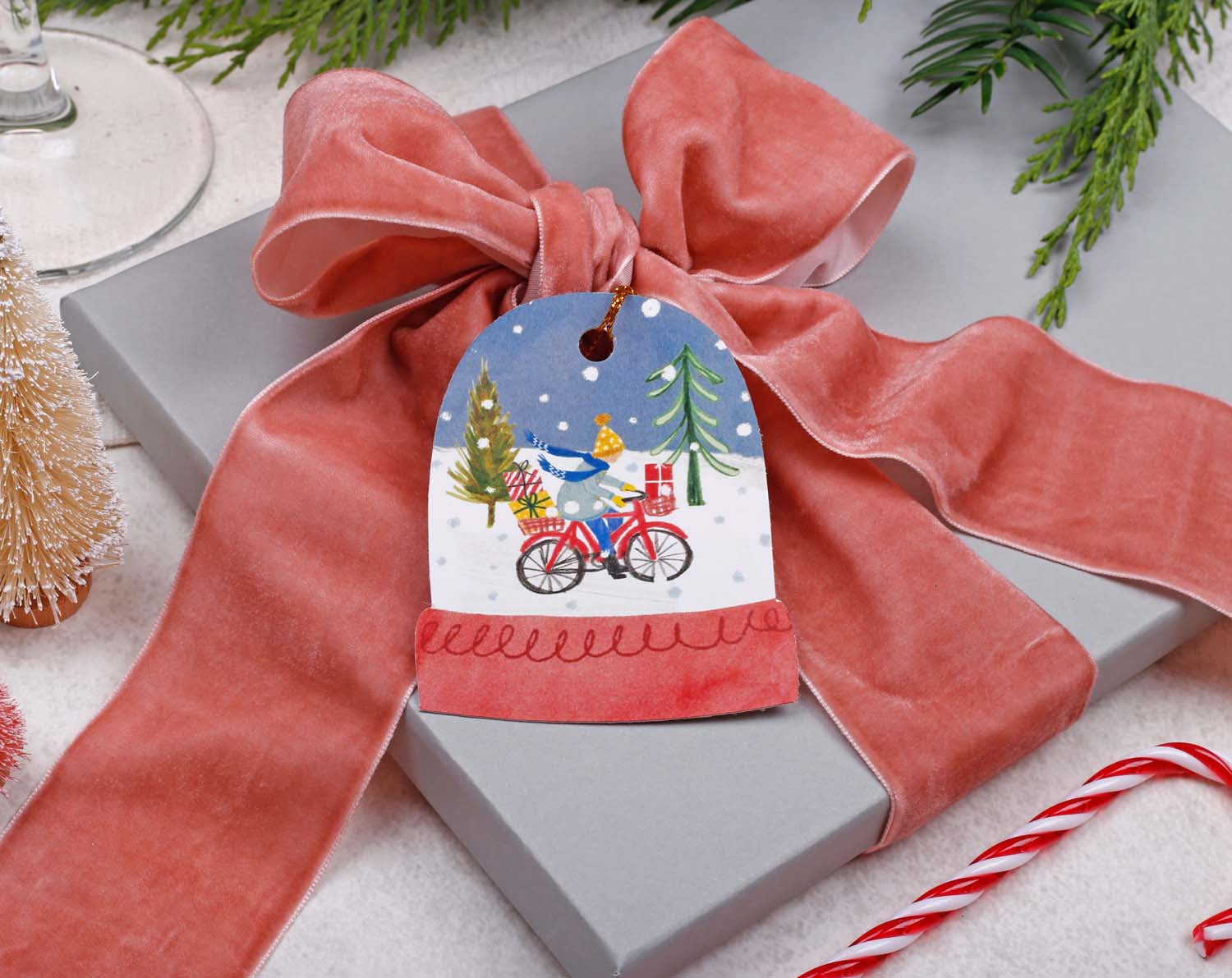 Snow Globe Christmas Gift Tags designed by Making Meadows
