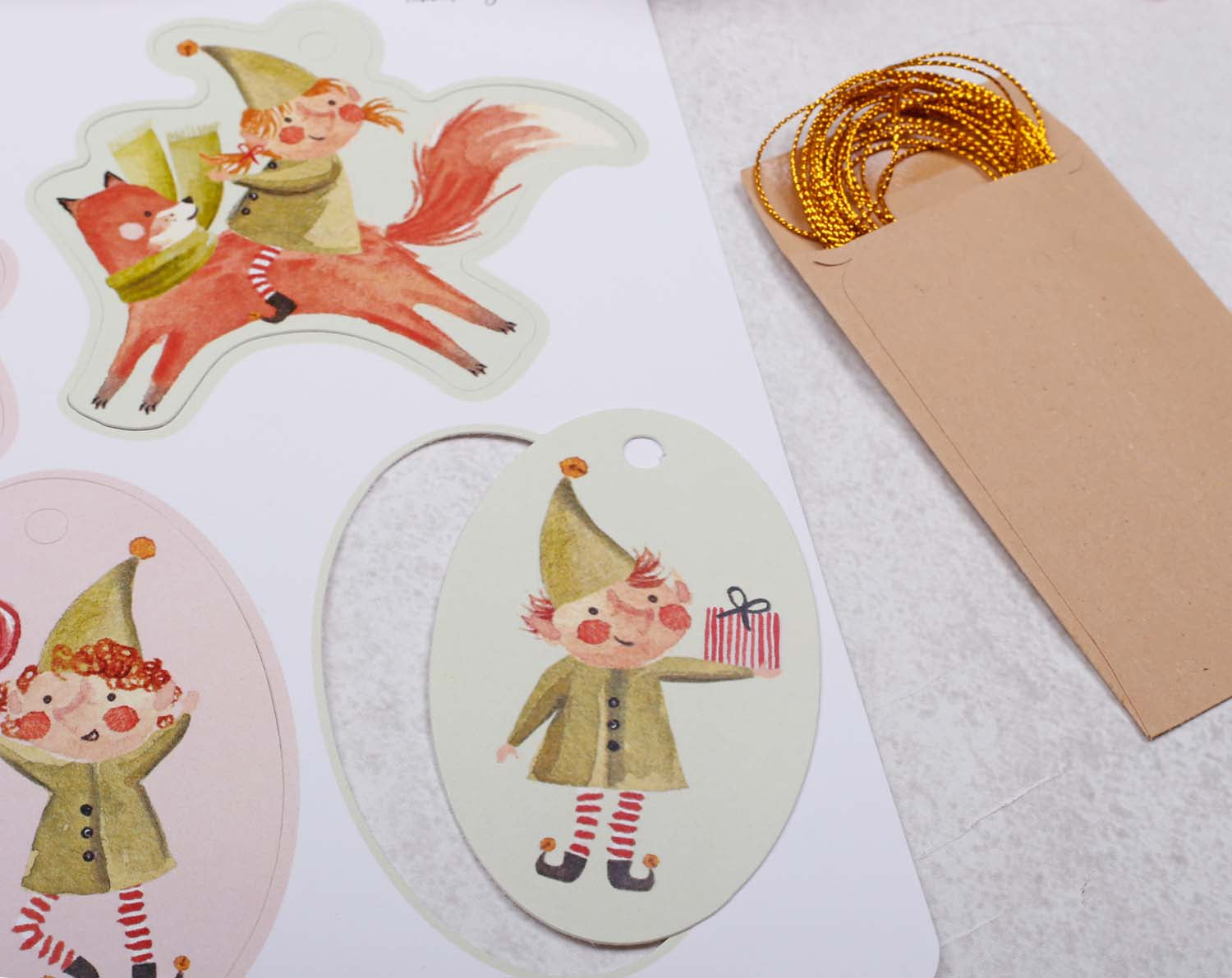 Elf Christmas Gift Tags designed by Making Meadows