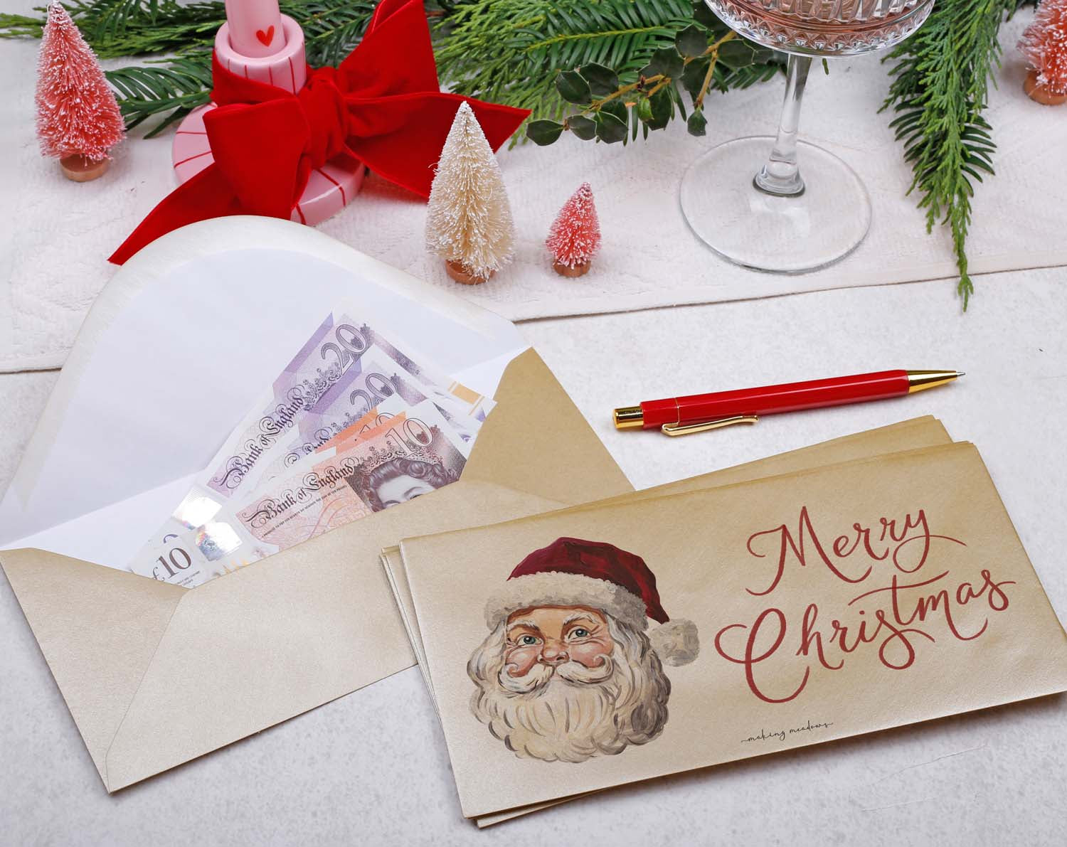 Santa Christmas Money Envelopes designed by Making Meadows