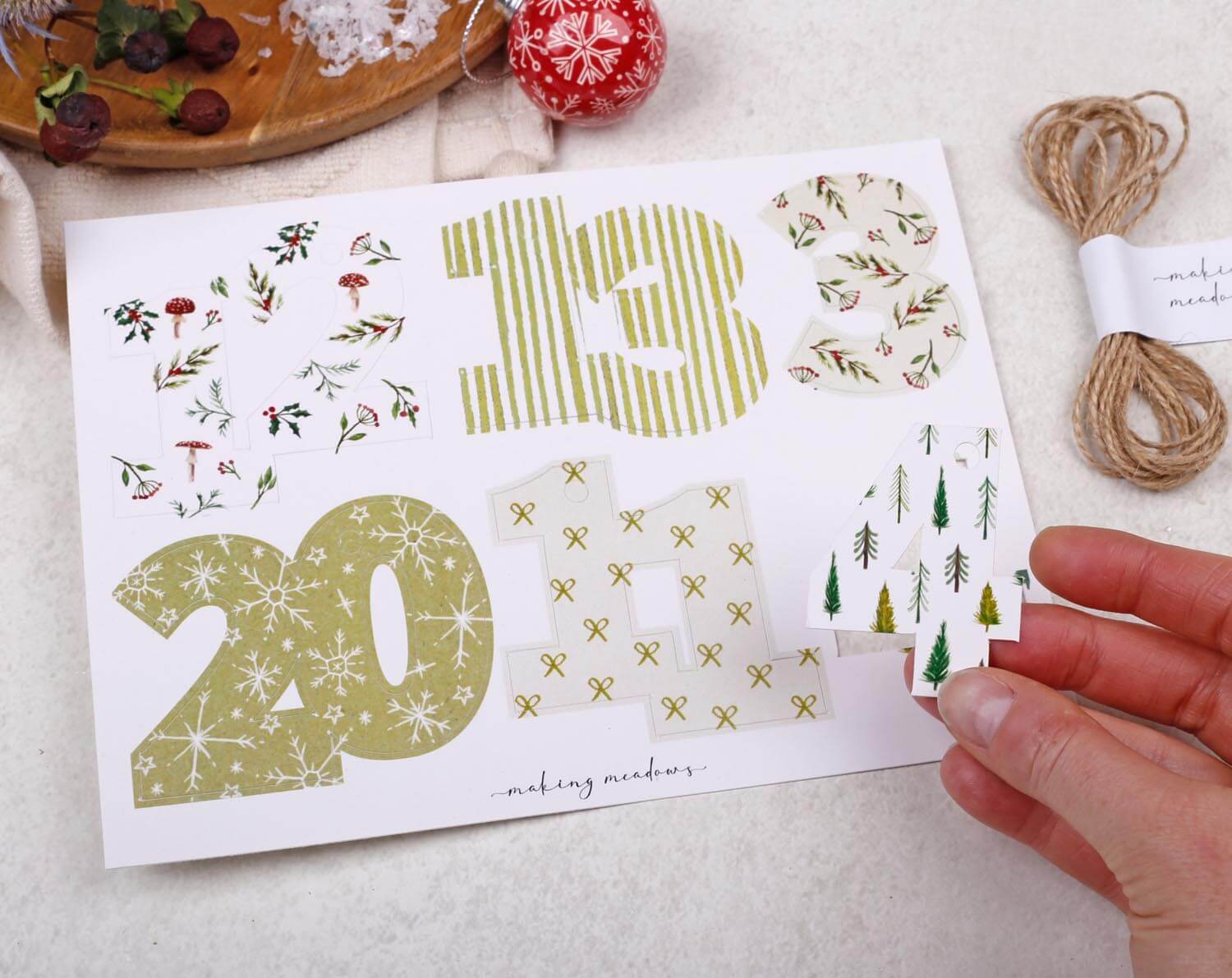 Christmas Number Gift Tags For Advents. Advent Calendars designed by Making Meadows