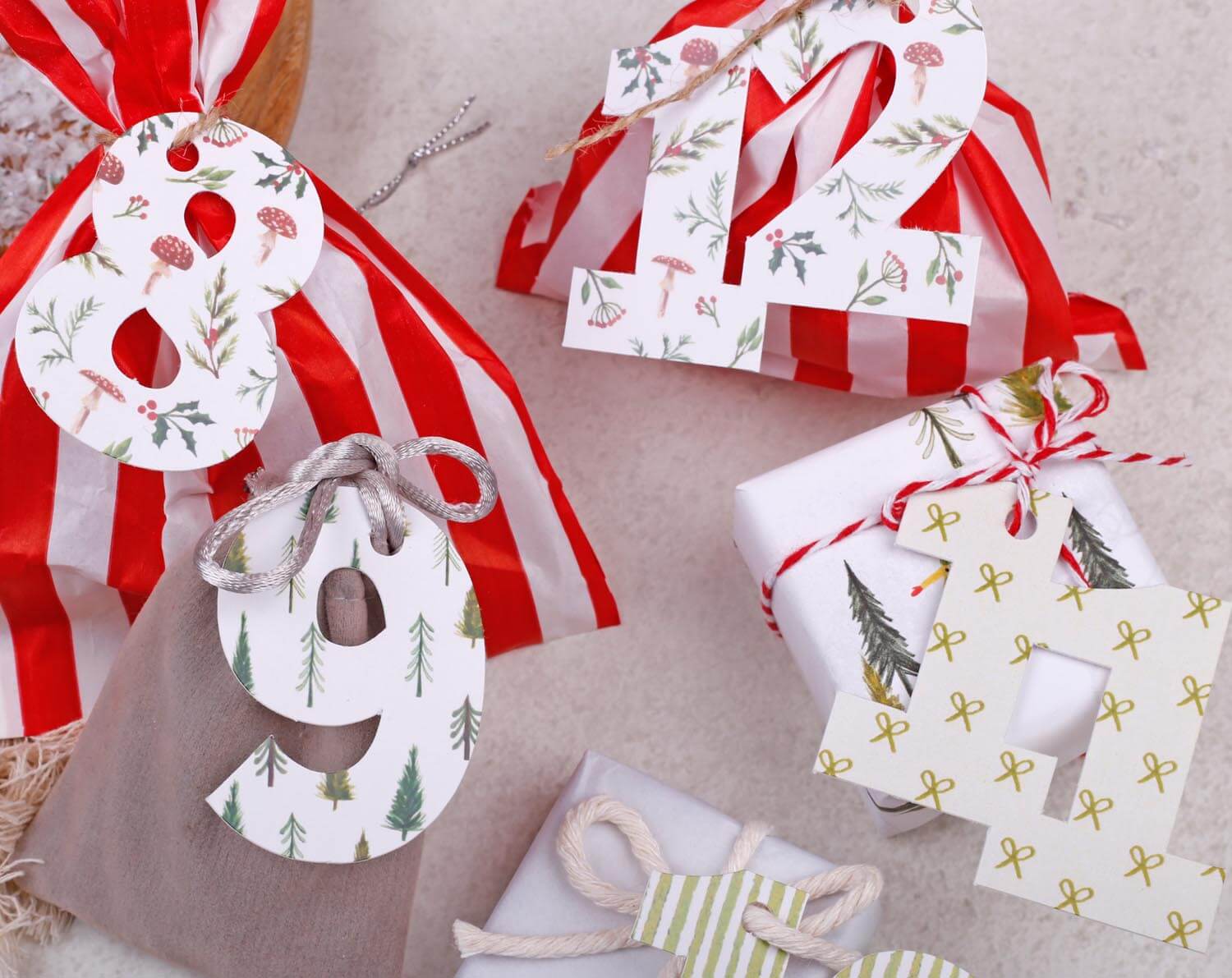 Christmas Number Gift Tags For Advents. Advent Calendars designed by Making Meadows