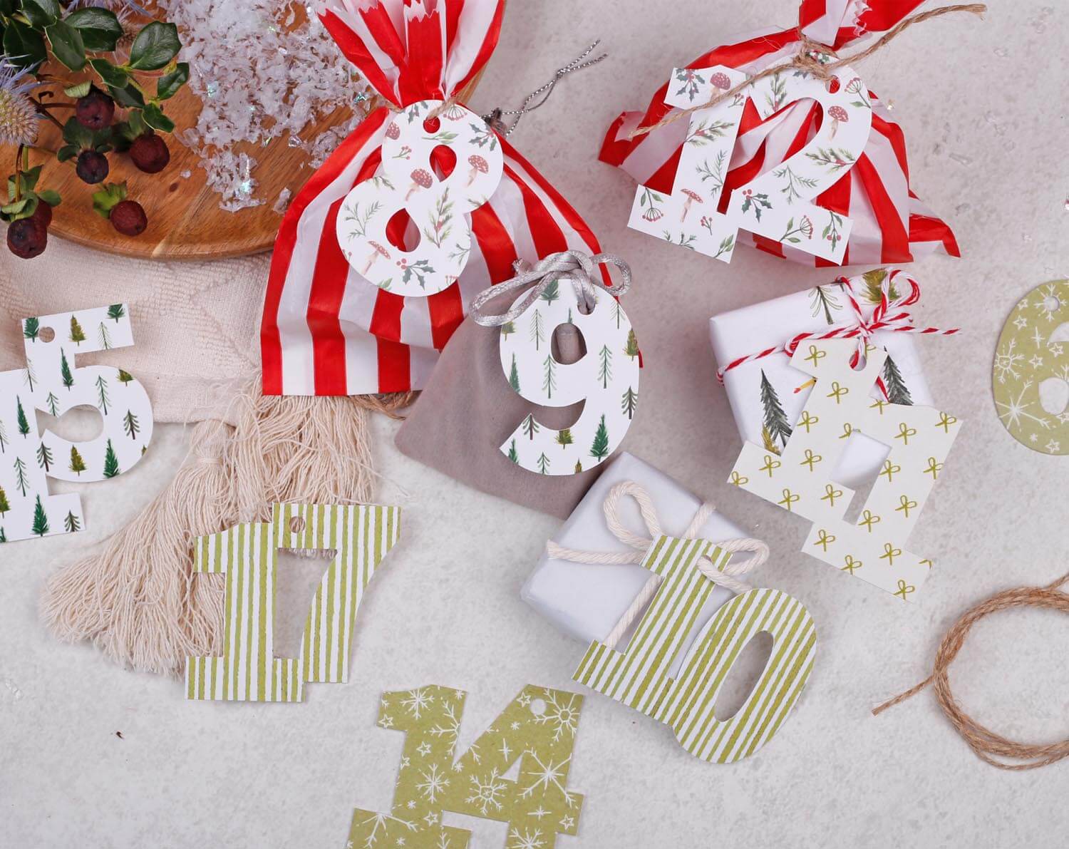 Christmas Number Gift Tags For Advents. Advent Calendars designed by Making Meadows
