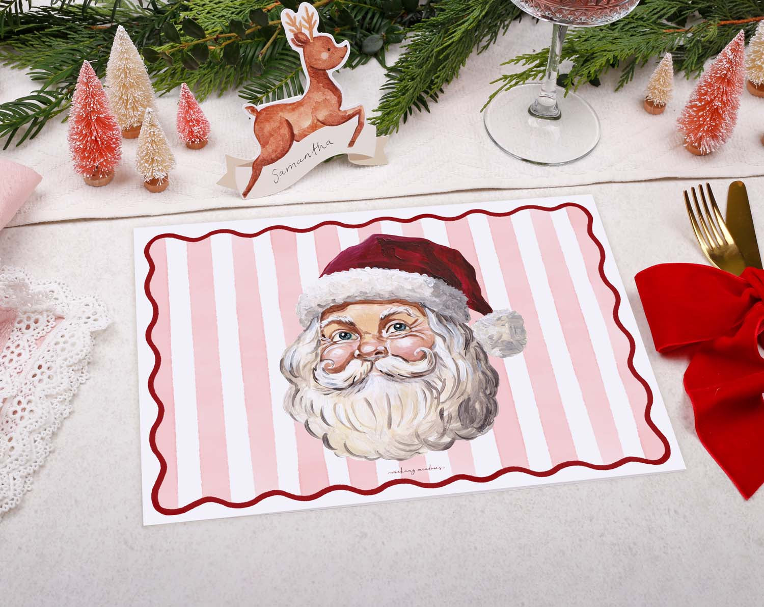 Santa Christmas Placemats designed by Making Meadows