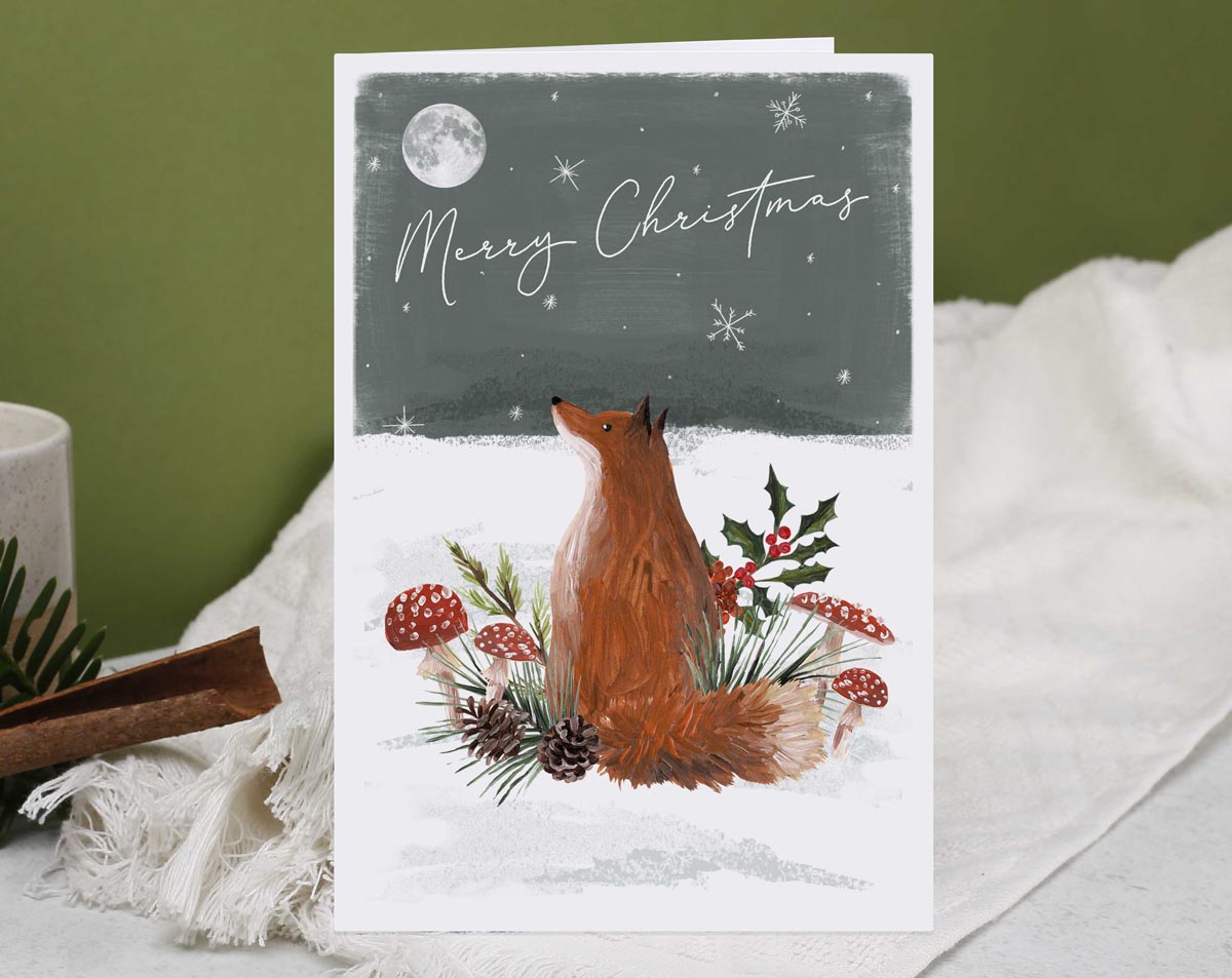 Fox Merry Christmas Card