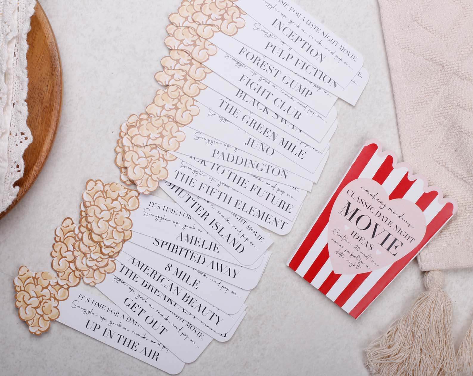 Classic Movie Date Night Idea Cards. Stationery designed by Making Meadows