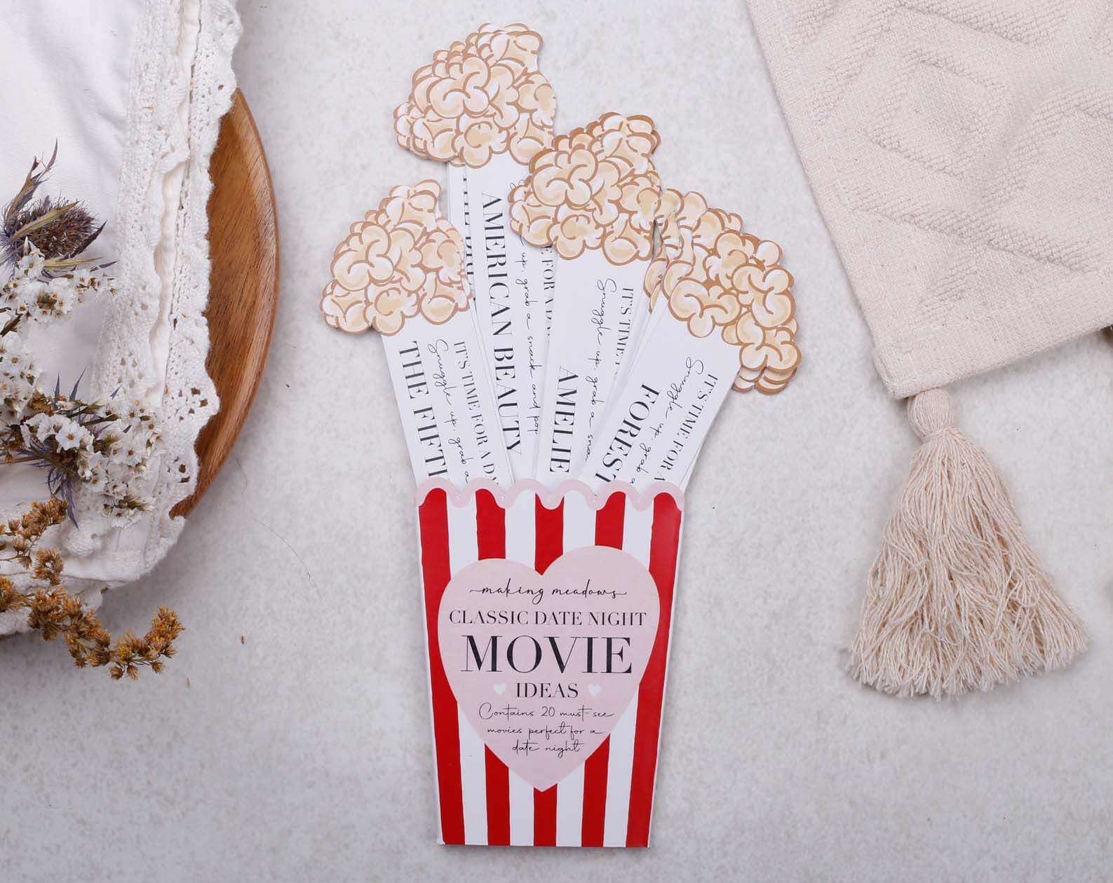 Classic Movie Date Night Idea Cards. Stationery designed by Making Meadows